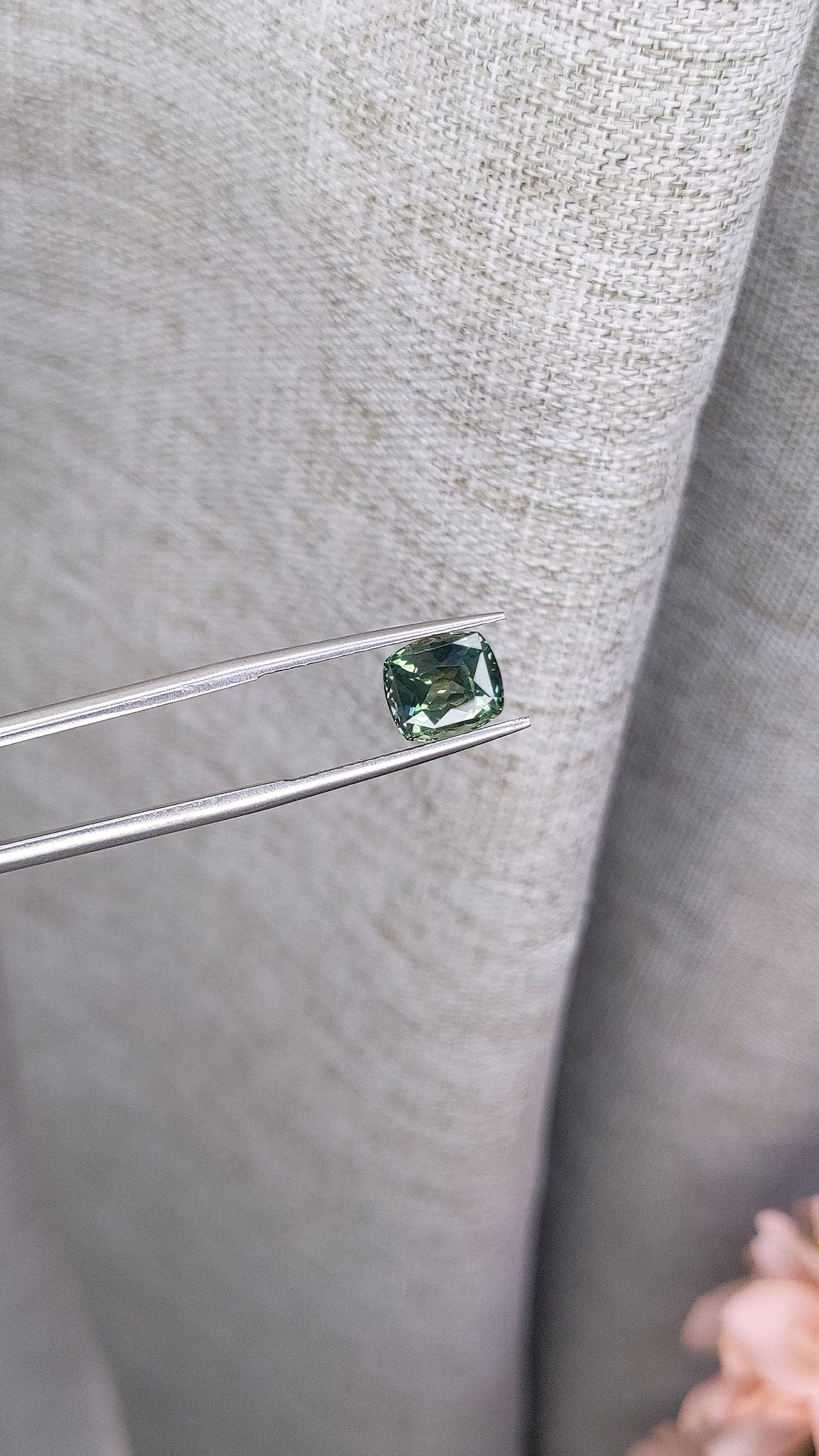 2.86 Ct. Bluish Green Sapphire from Montana Size Video