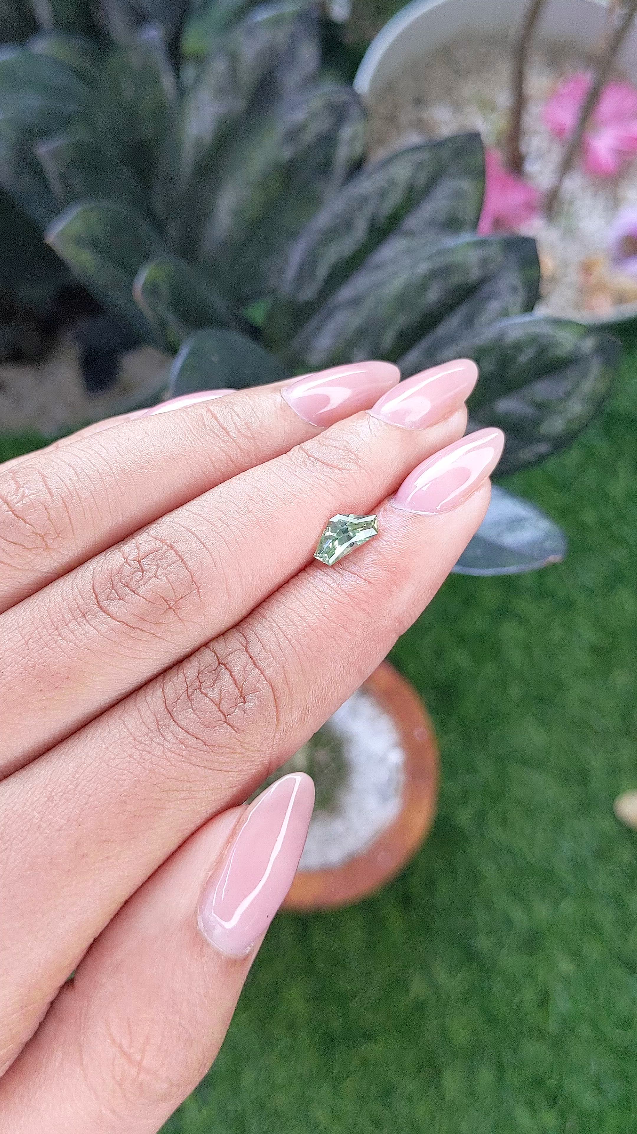 1.05 Ct. Green Sapphire from Montana Size Video