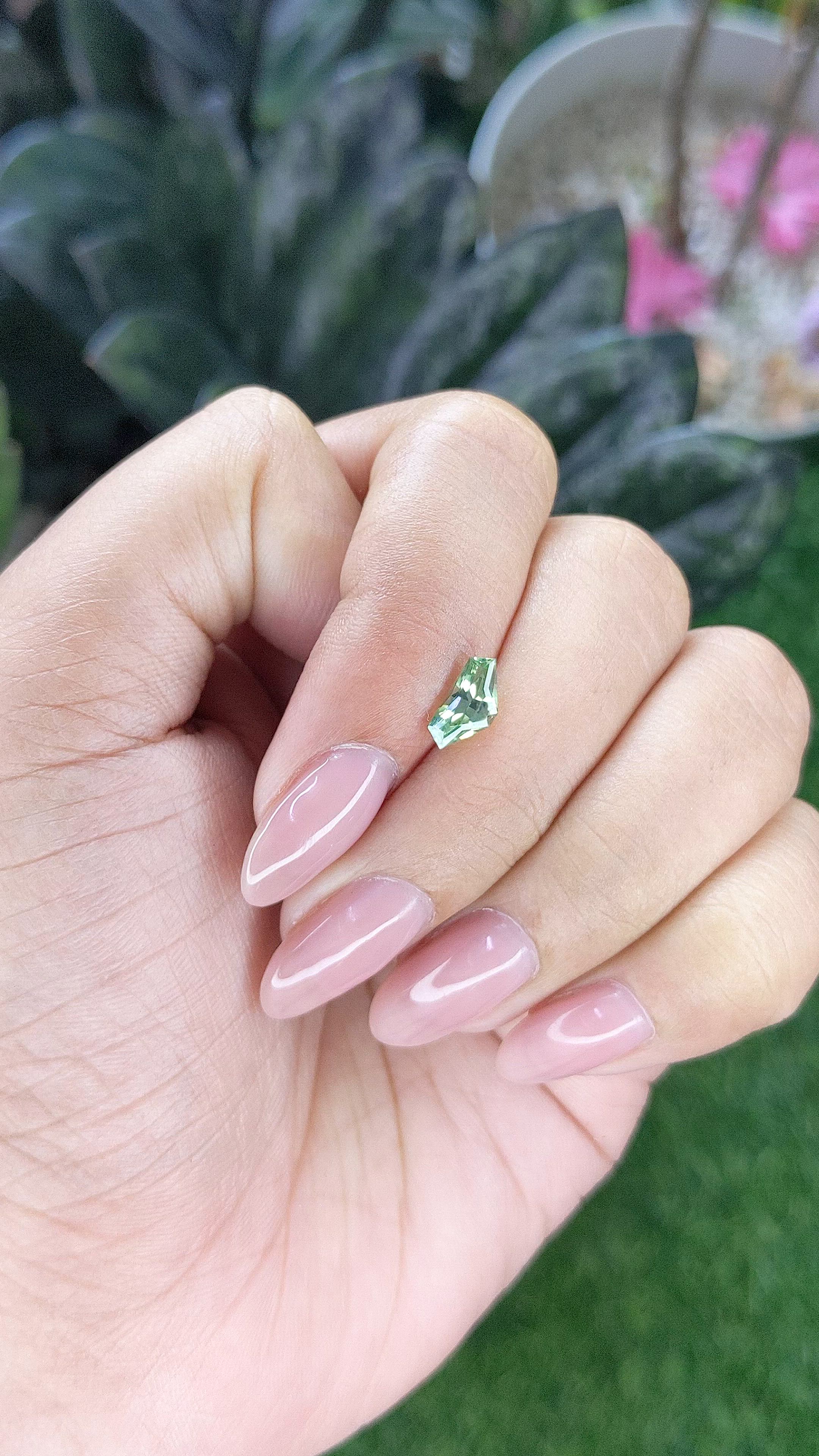 1.05 Ct. Green Sapphire from Montana Size Video