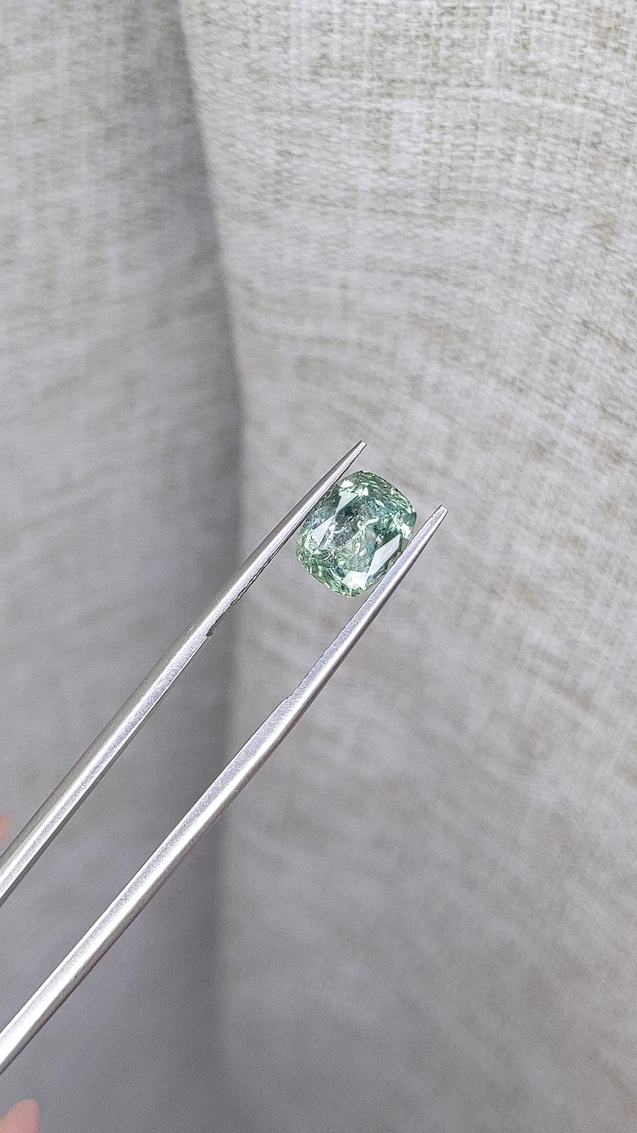 2.30 Ct. Bluish Green Sapphire from Montana Size Video