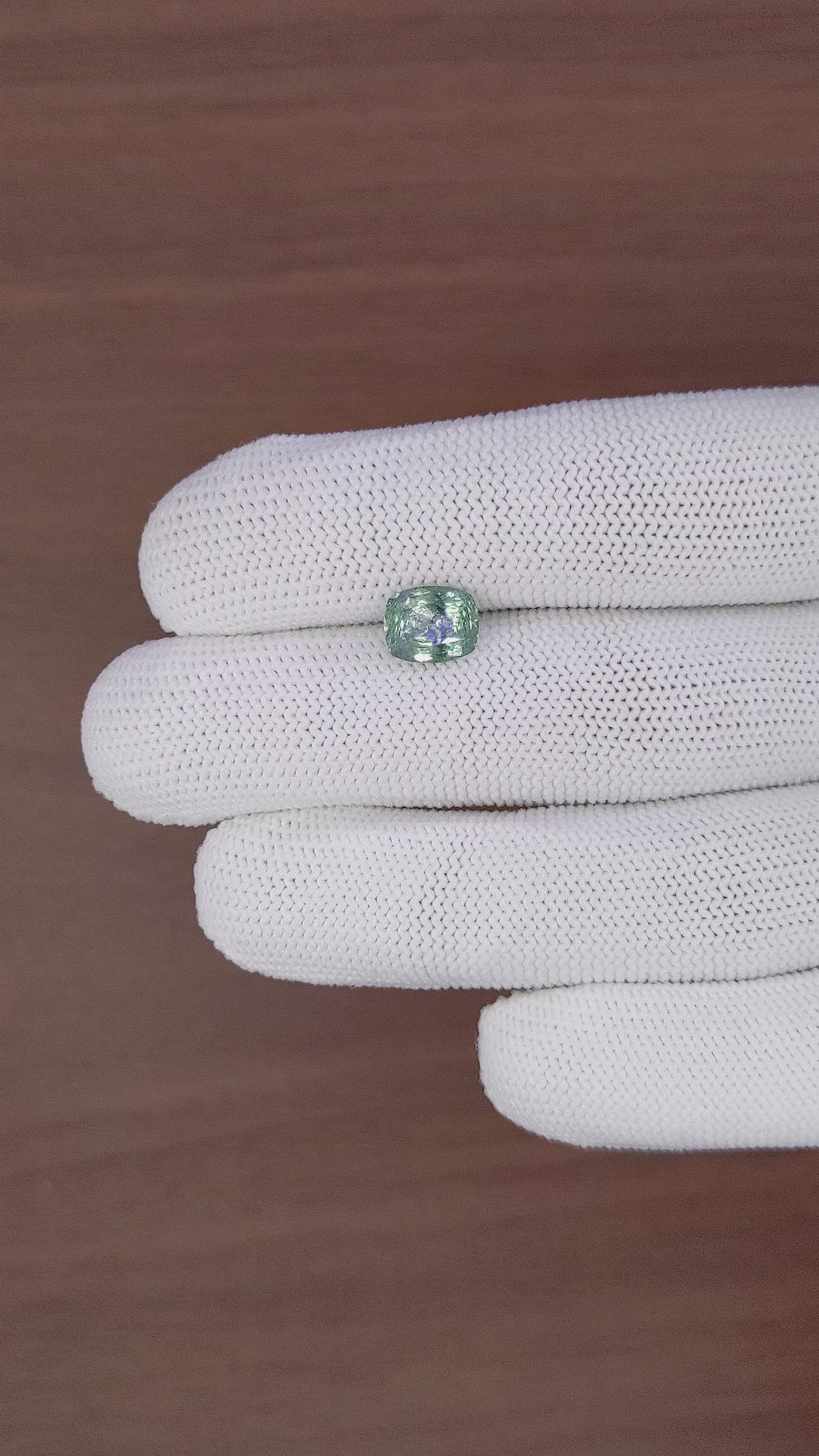 2.30 Ct. Bluish Green Sapphire from Montana Size Video