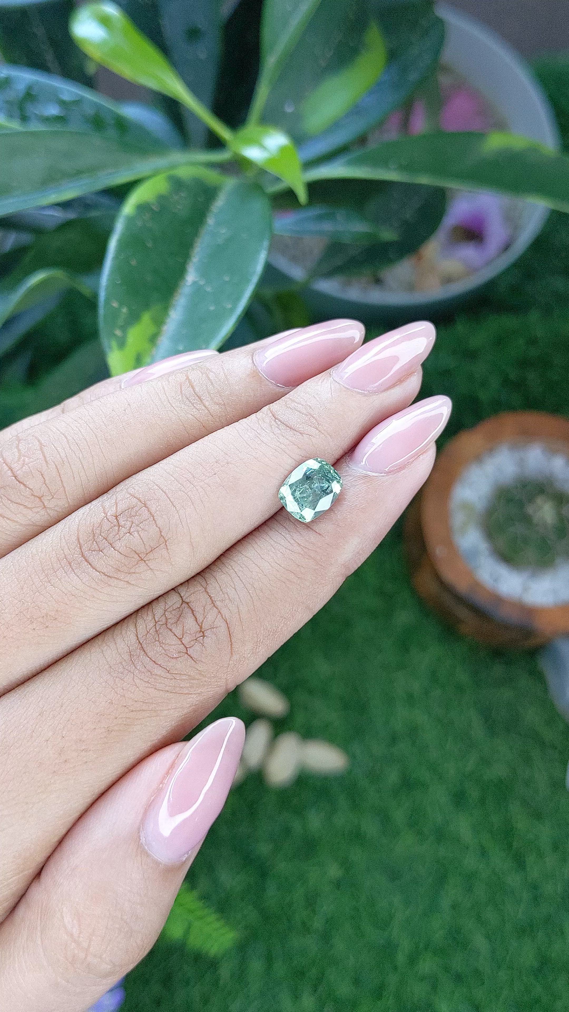 2.30 Ct. Bluish Green Sapphire from Montana Size Video