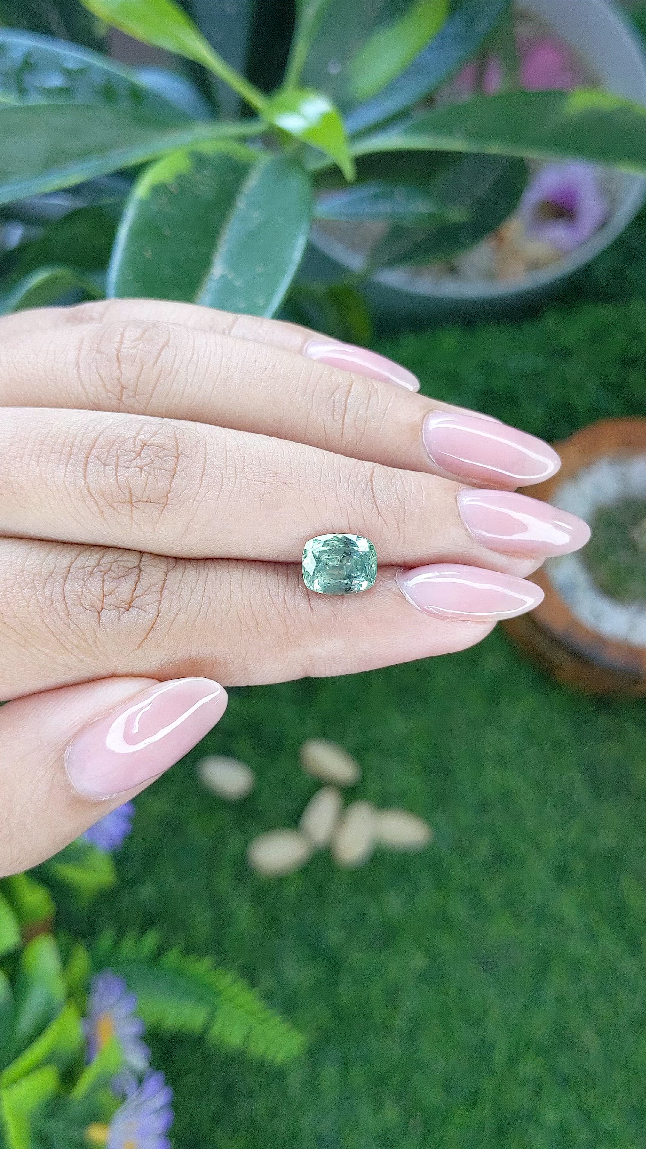 2.30 Ct. Bluish Green Sapphire from Montana Size Video