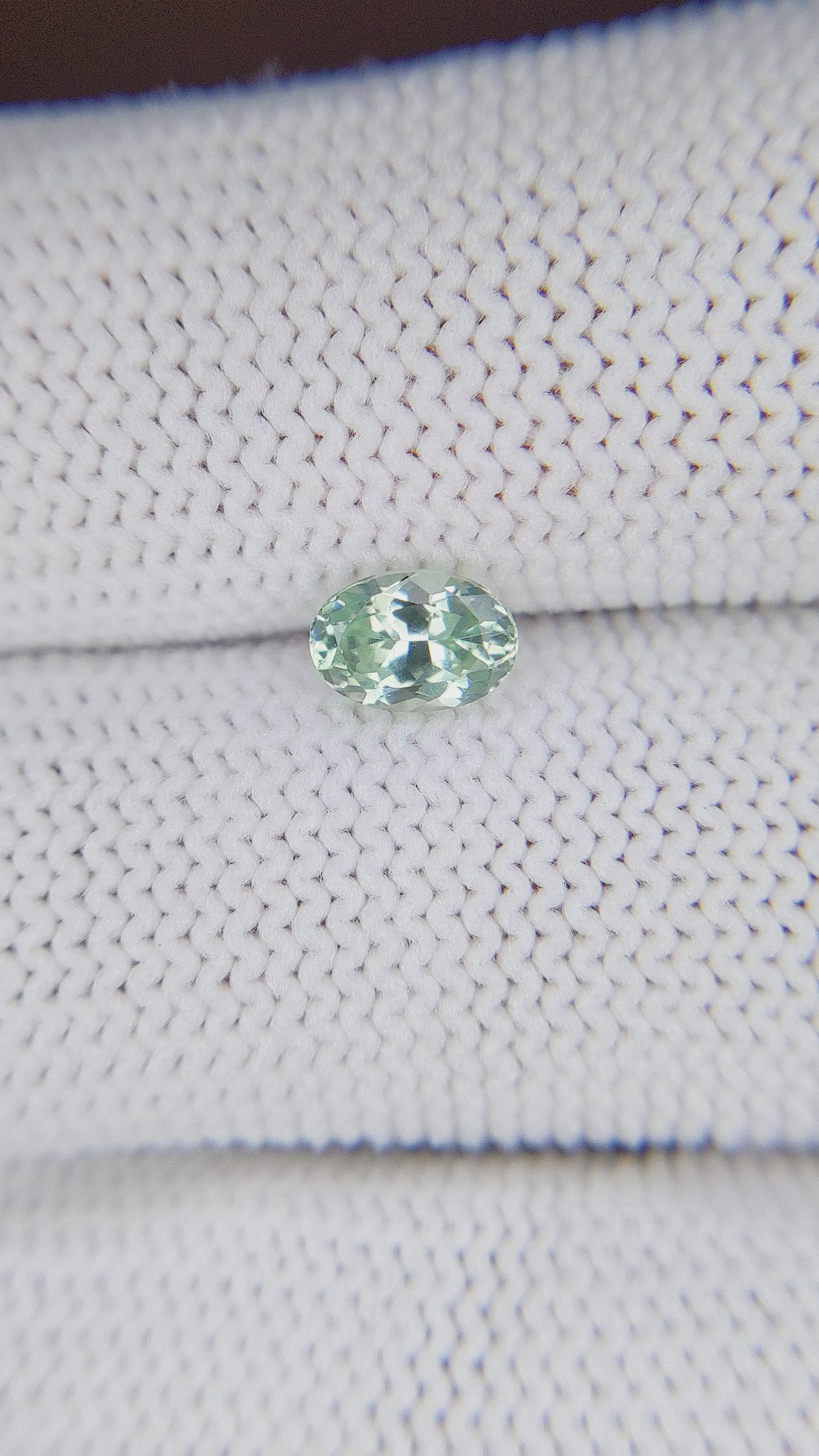0.83 Ct. Green Sapphire from Montana Size Video