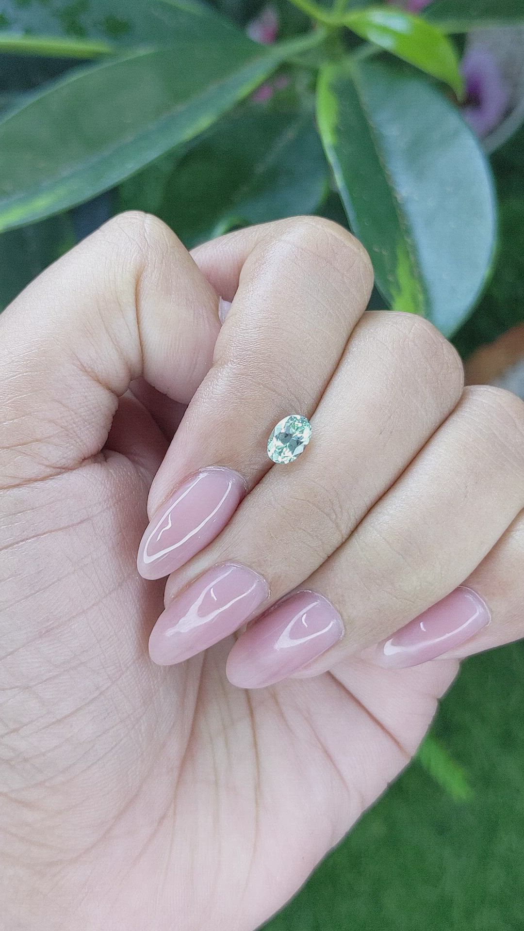 0.83 Ct. Green Sapphire from Montana Size Video