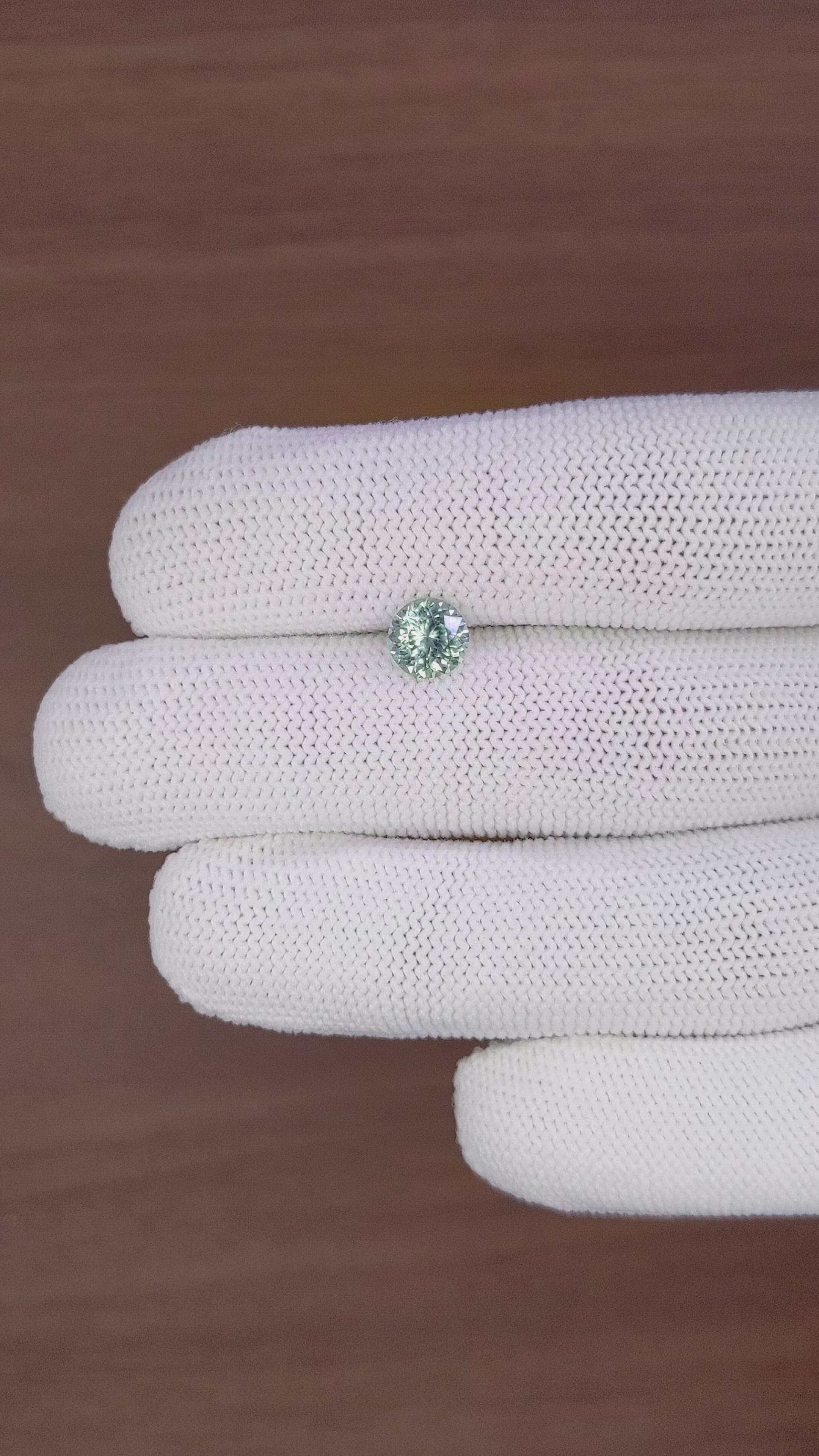 1.29 Ct. Bluish Green Sapphire from Montana Size Video