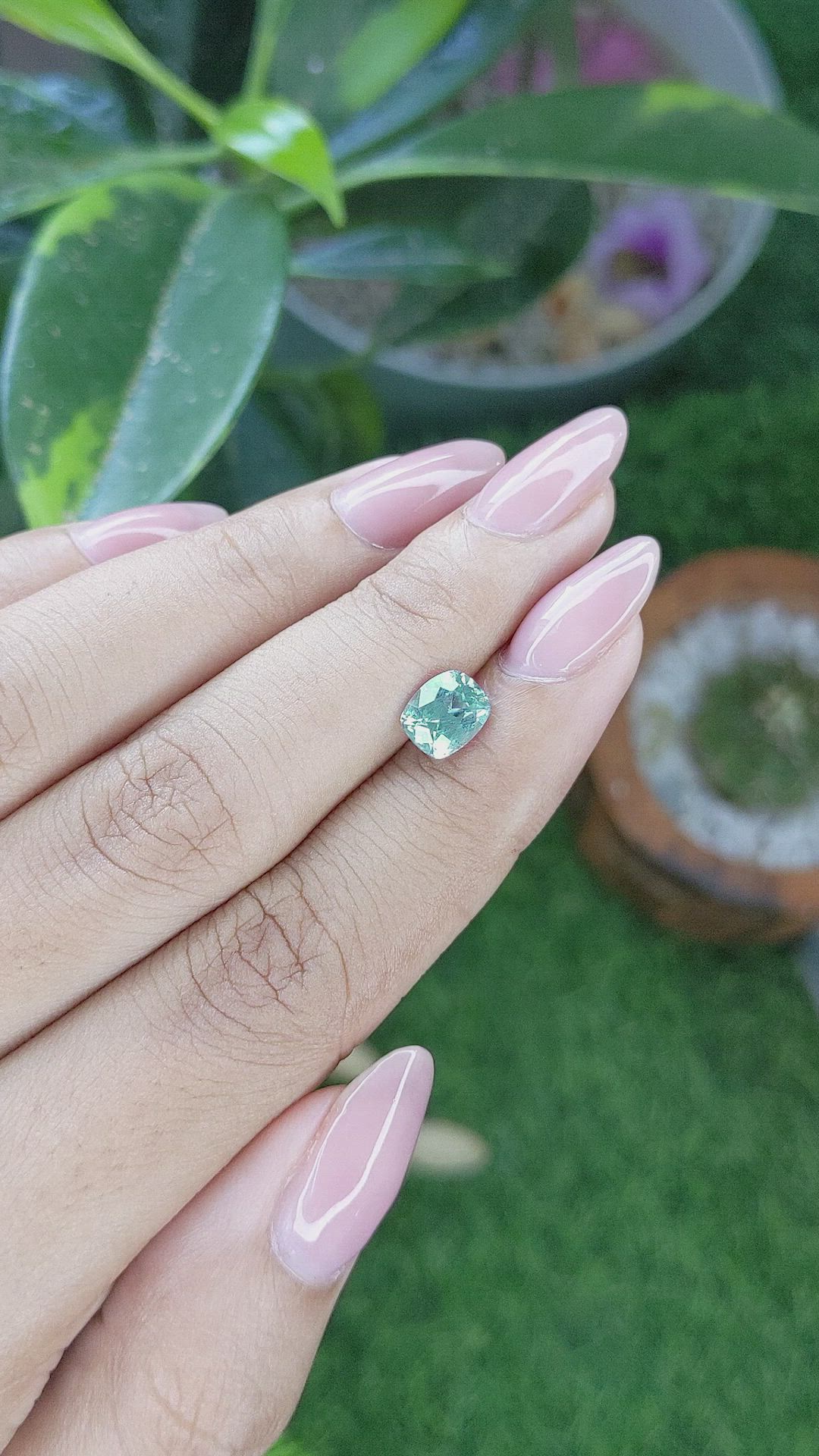 1.64 Ct. Bluish Green Sapphire from Montana Size Video