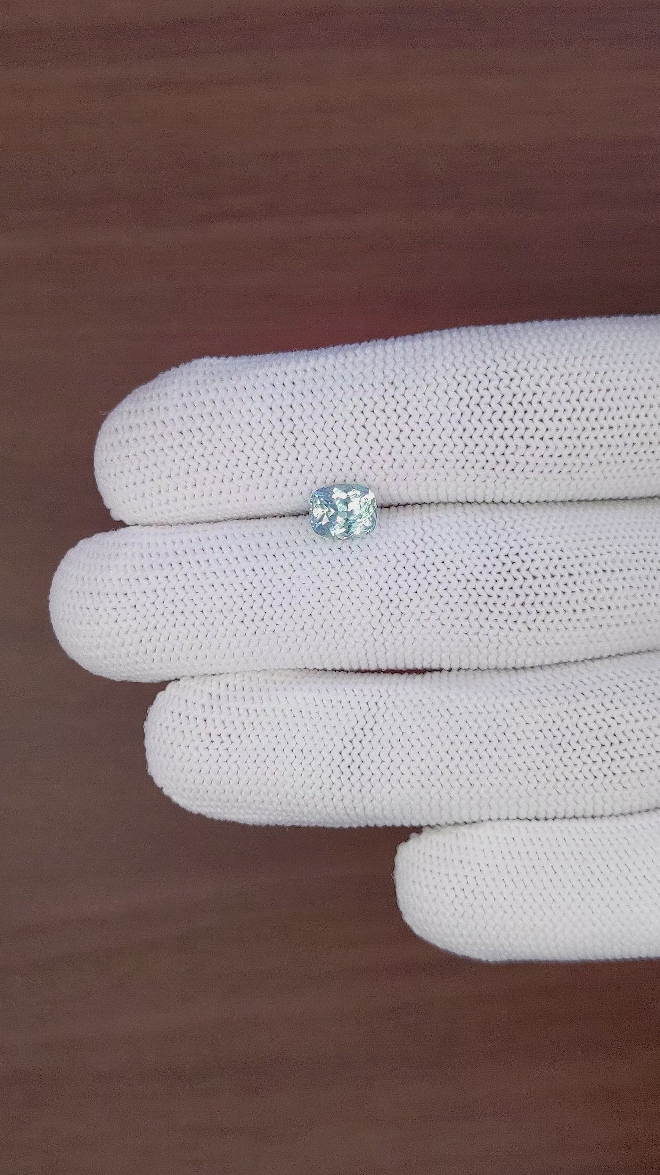 1.64 Ct. Bluish Green Sapphire from Montana Size Video