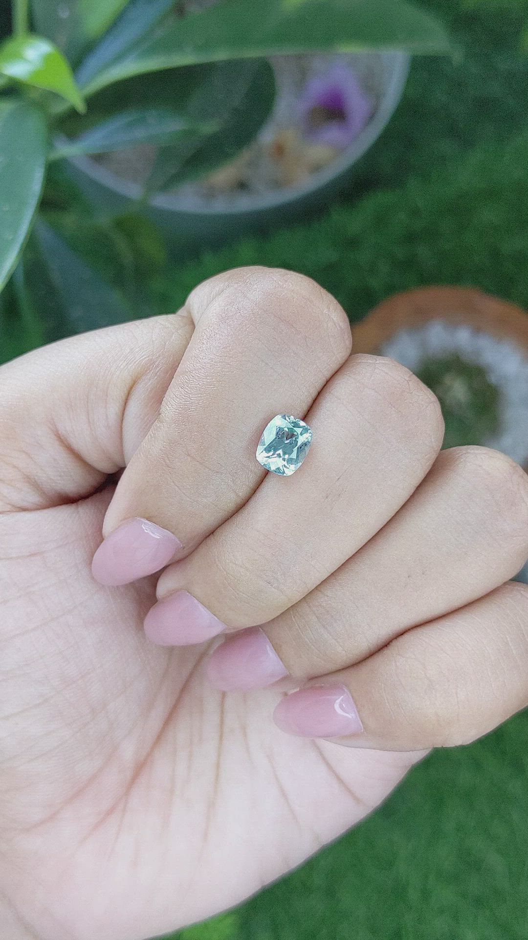 1.64 Ct. Bluish Green Sapphire from Montana Size Video