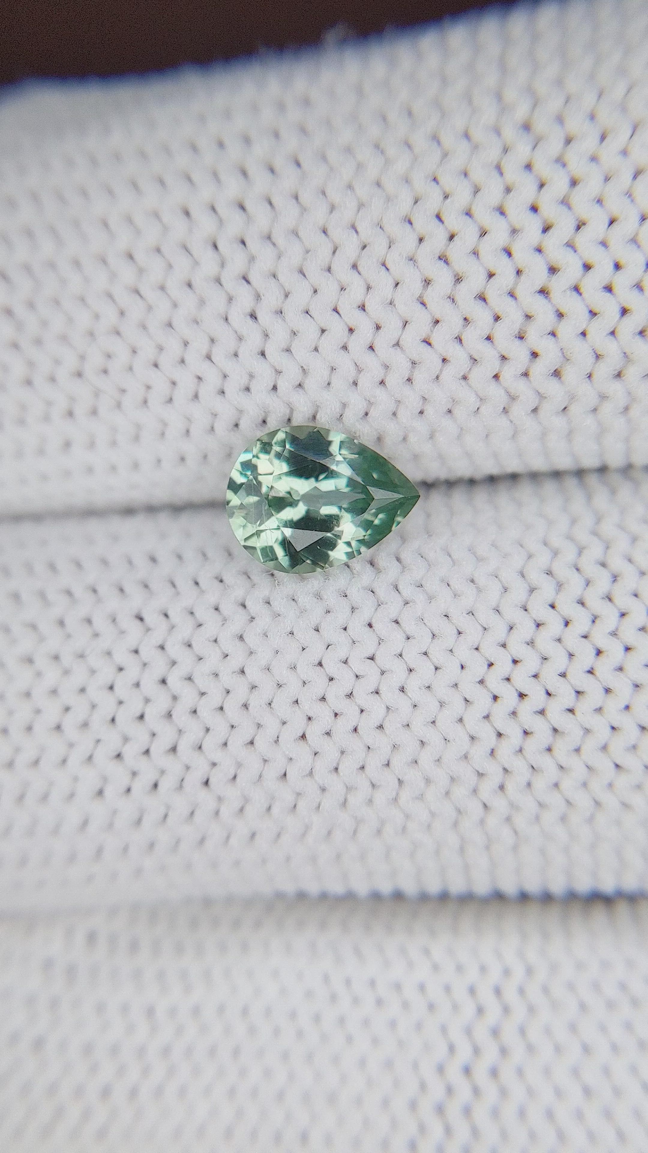 1.16 Ct. Bluish Green Sapphire from Montana Size Video