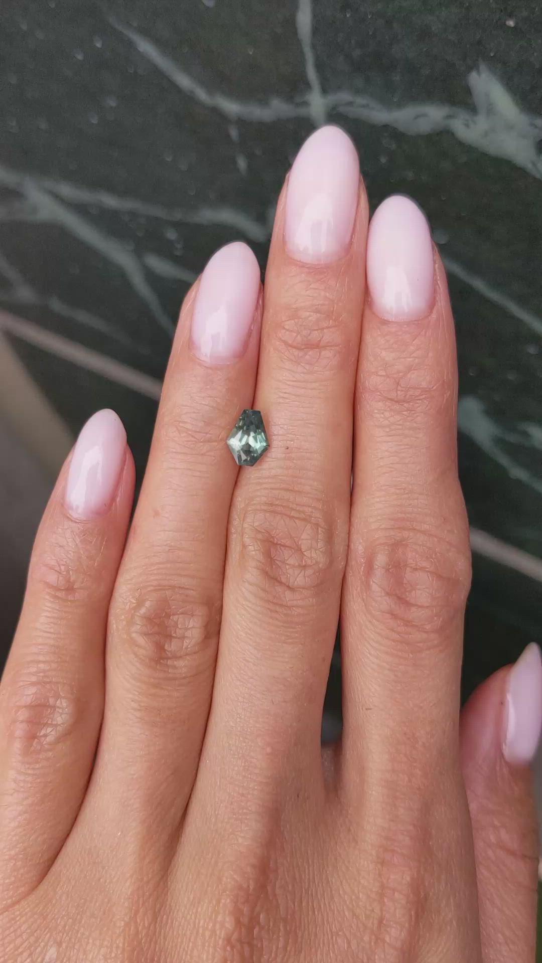 1.26 Ct. Bluish Green Sapphire from Montana Size Video