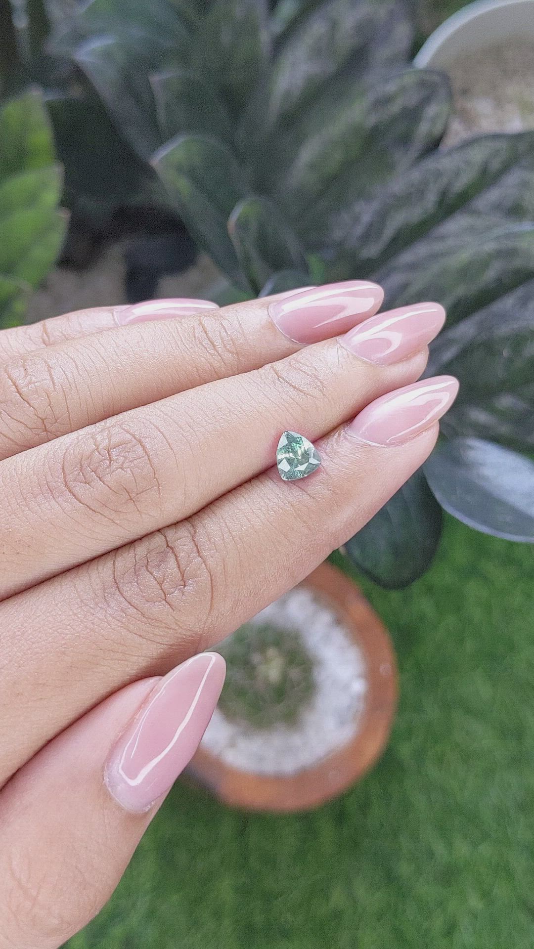 1.10 Ct. Bluish Green Sapphire from Montana Size Video