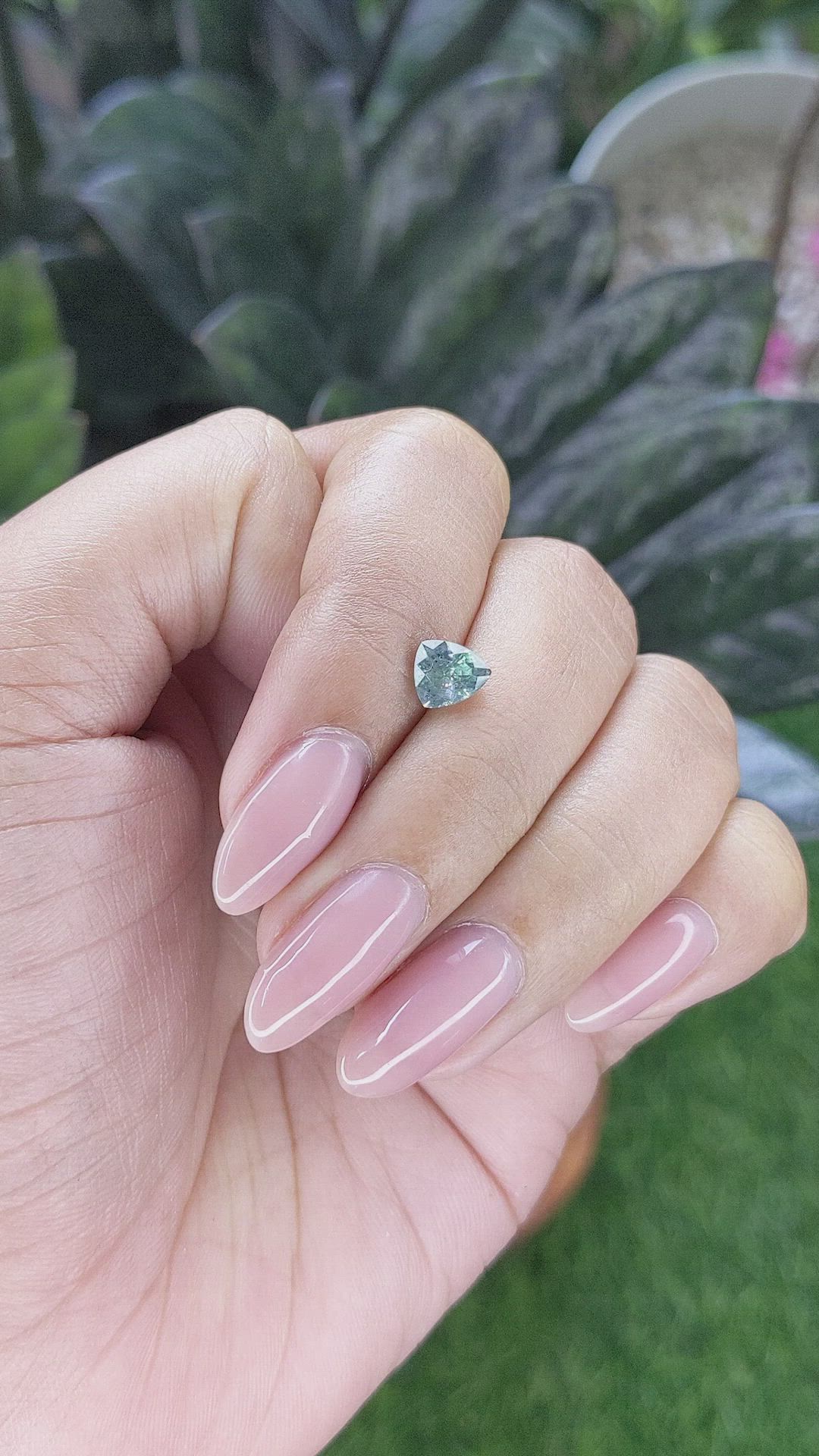 1.10 Ct. Bluish Green Sapphire from Montana Size Video