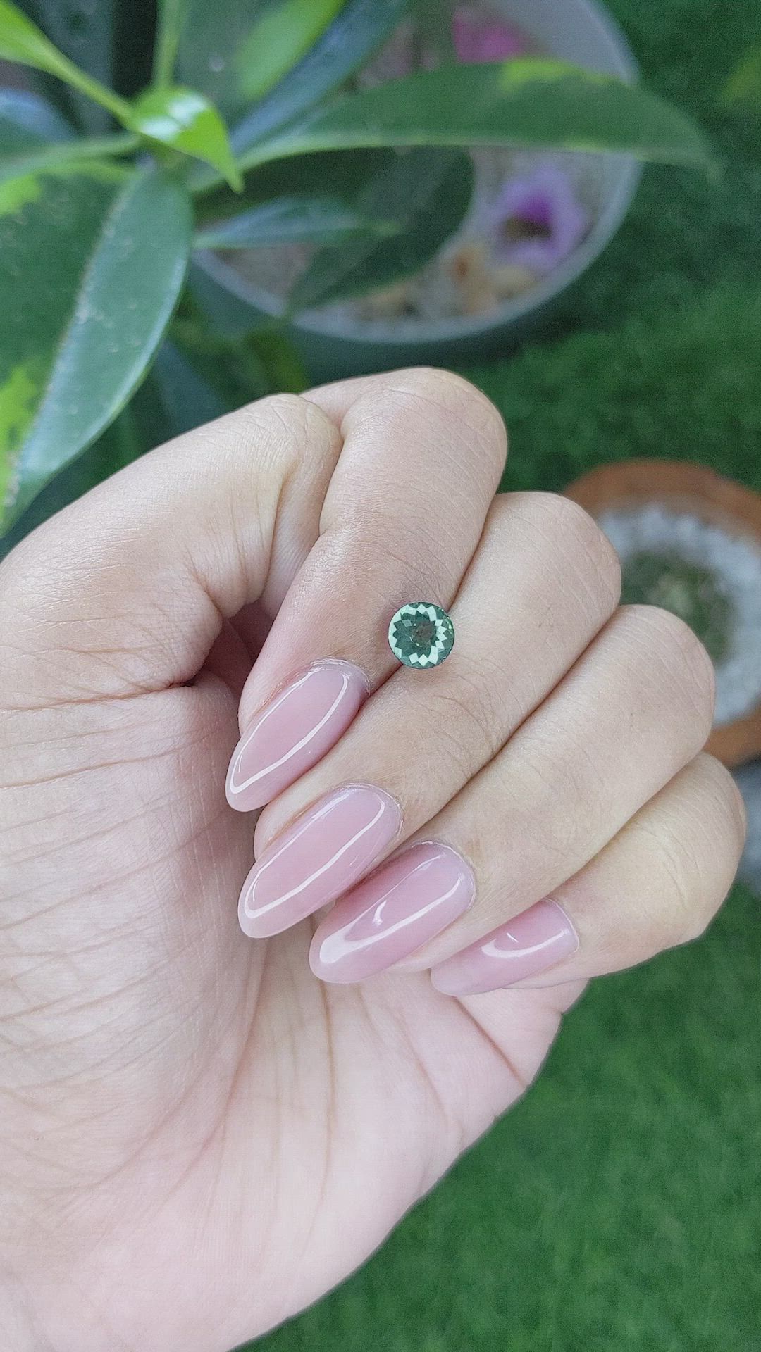 1.49 Ct. Bluish Green Sapphire from Montana Size Video