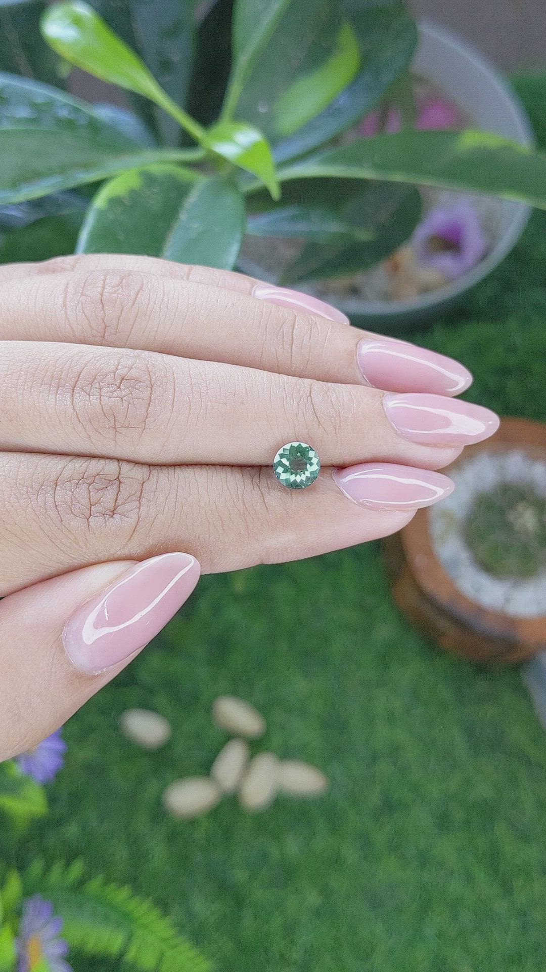 1.49 Ct. Bluish Green Sapphire from Montana Size Video