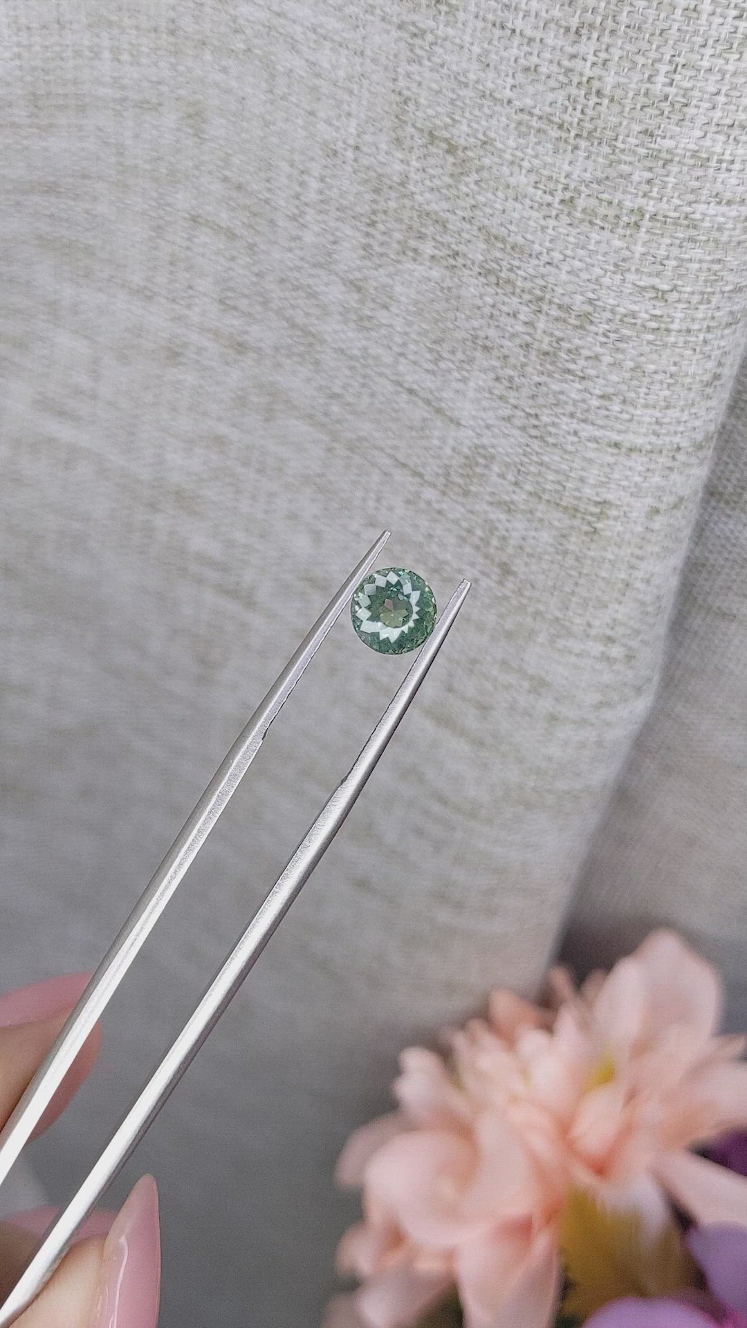 1.49 Ct. Bluish Green Sapphire from Montana Size Video