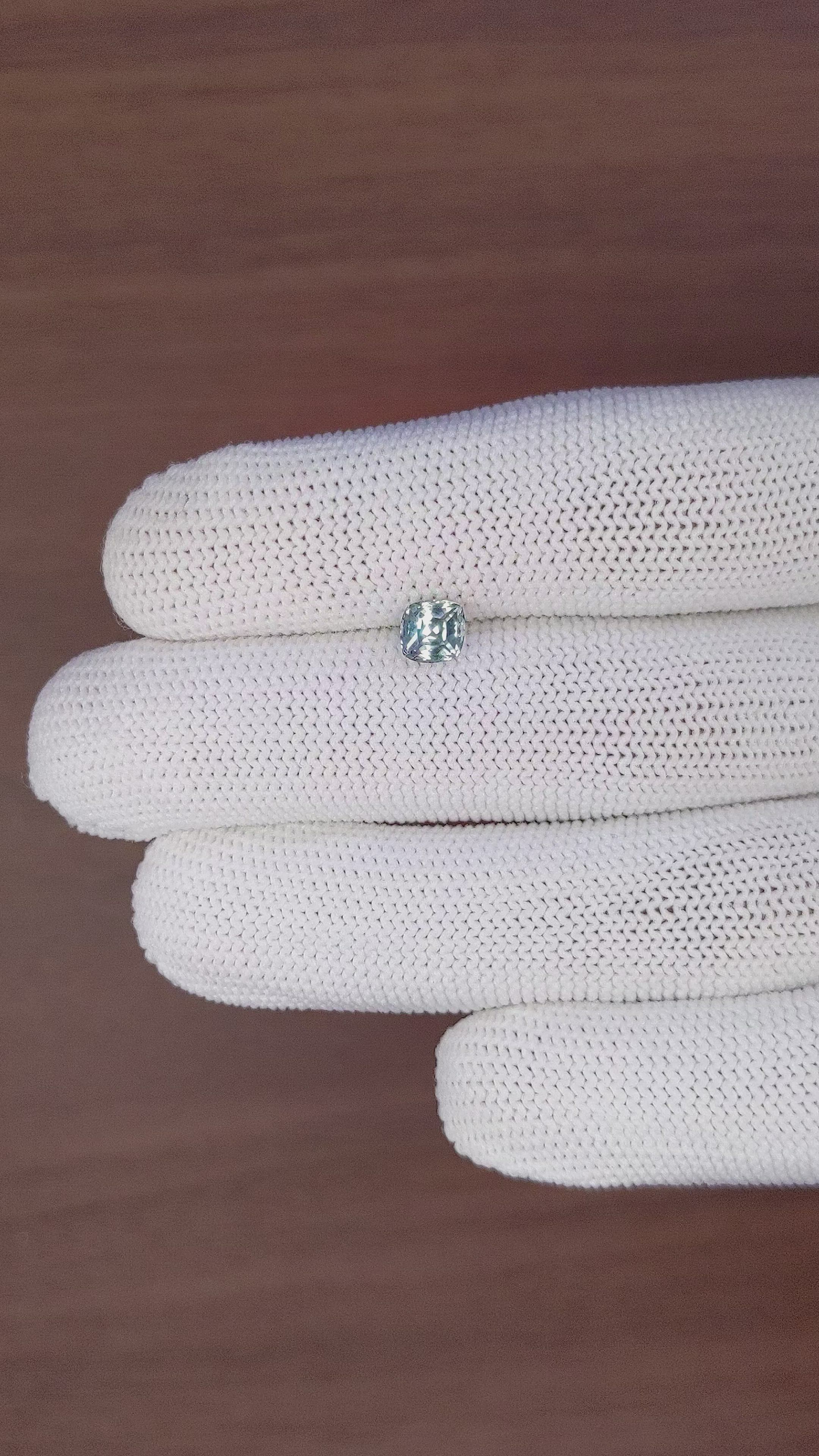 1.18 Ct. Bluish Green Sapphire from Montana Size Video