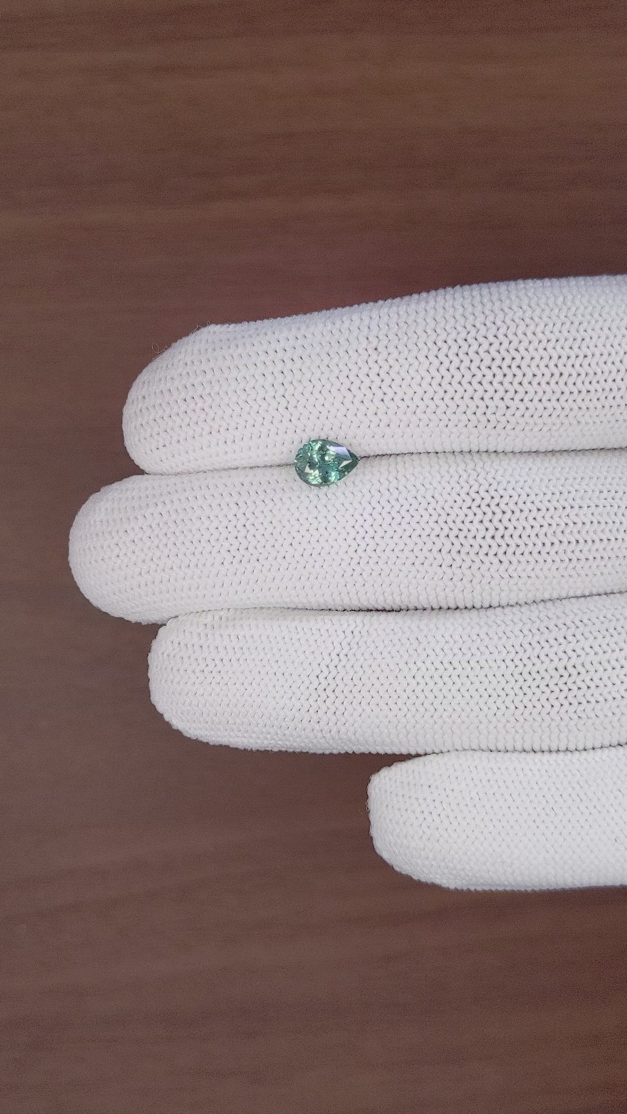 1.13 Ct. Bluish Green Sapphire from Montana Size Video