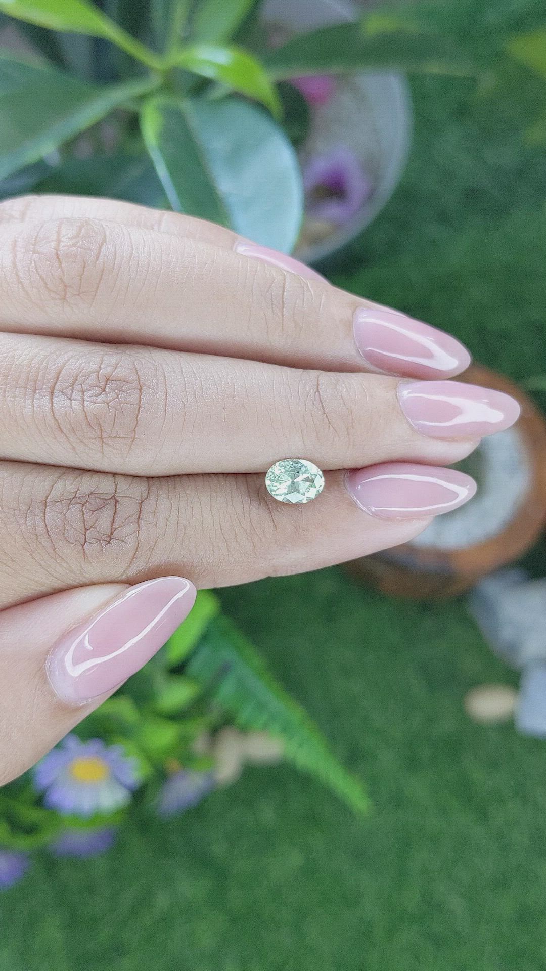 1.03 Ct. Green Sapphire from Montana Size Video