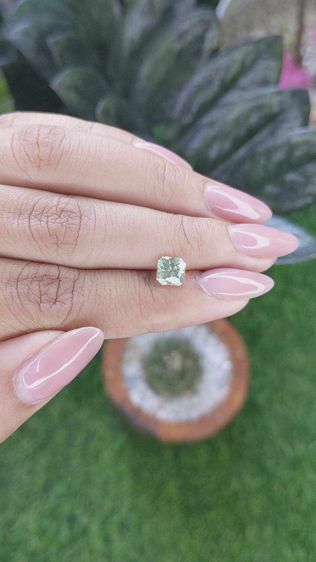 1.42 Ct. Green Sapphire from Montana Size Video