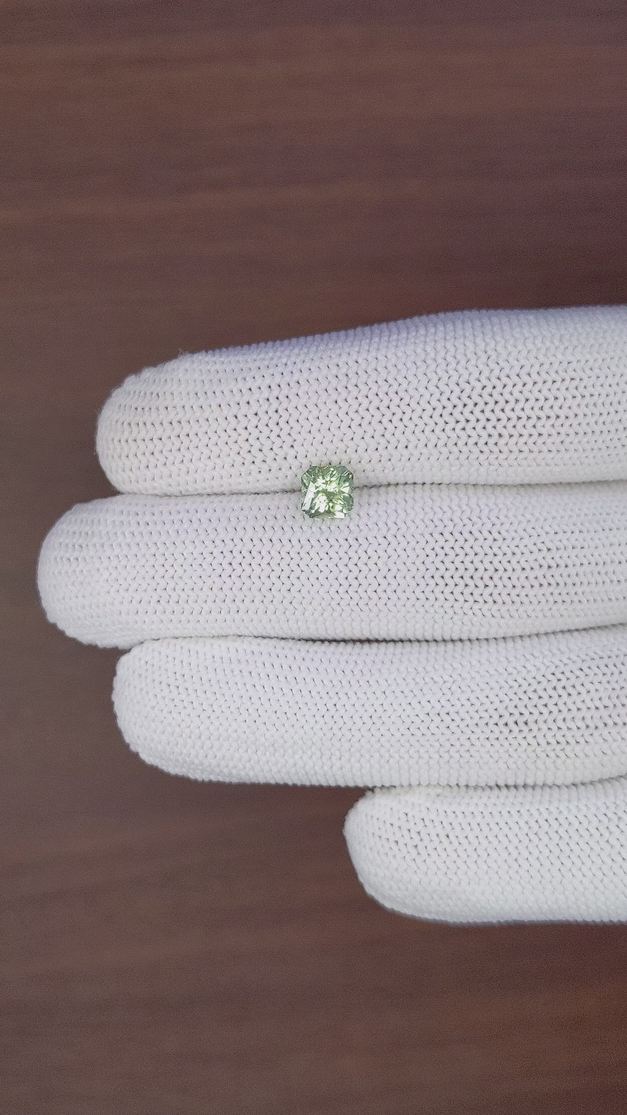 1.42 Ct. Green Sapphire from Montana Size Video