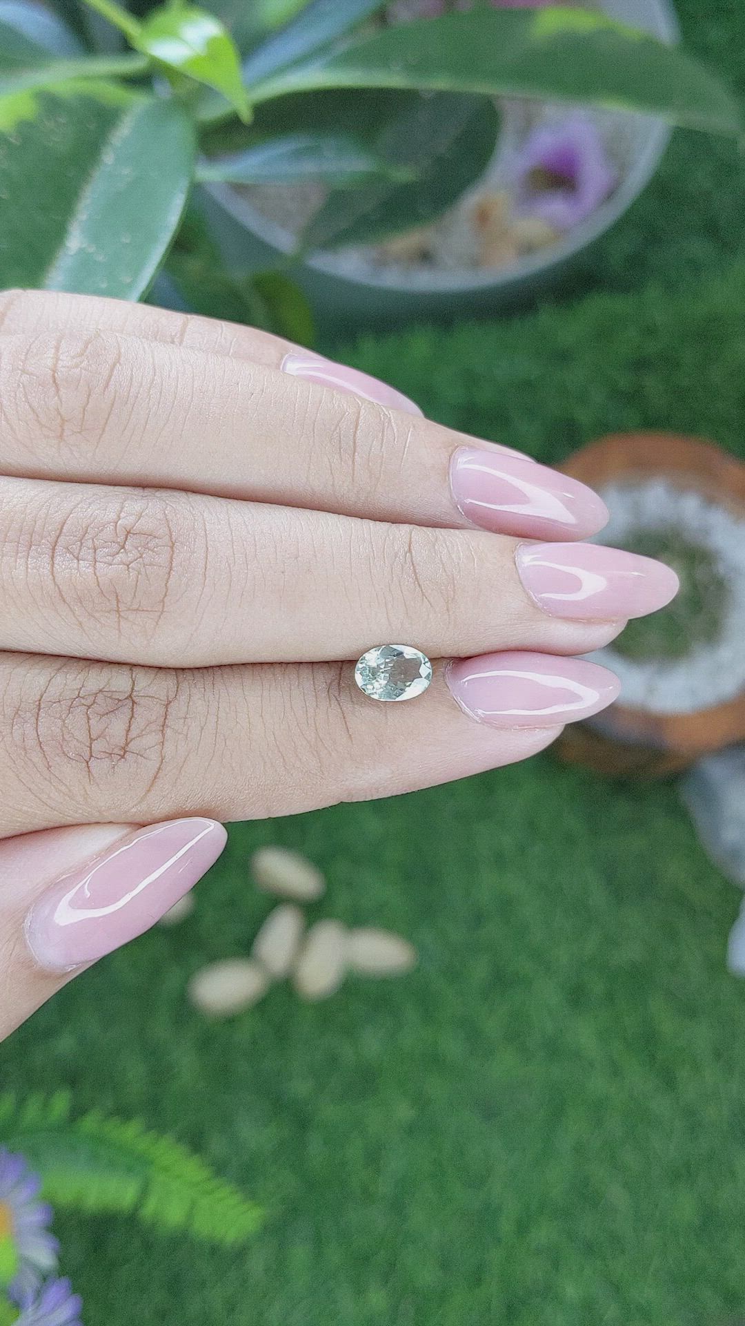 0.80 Ct. Green Sapphire from Montana Size Video