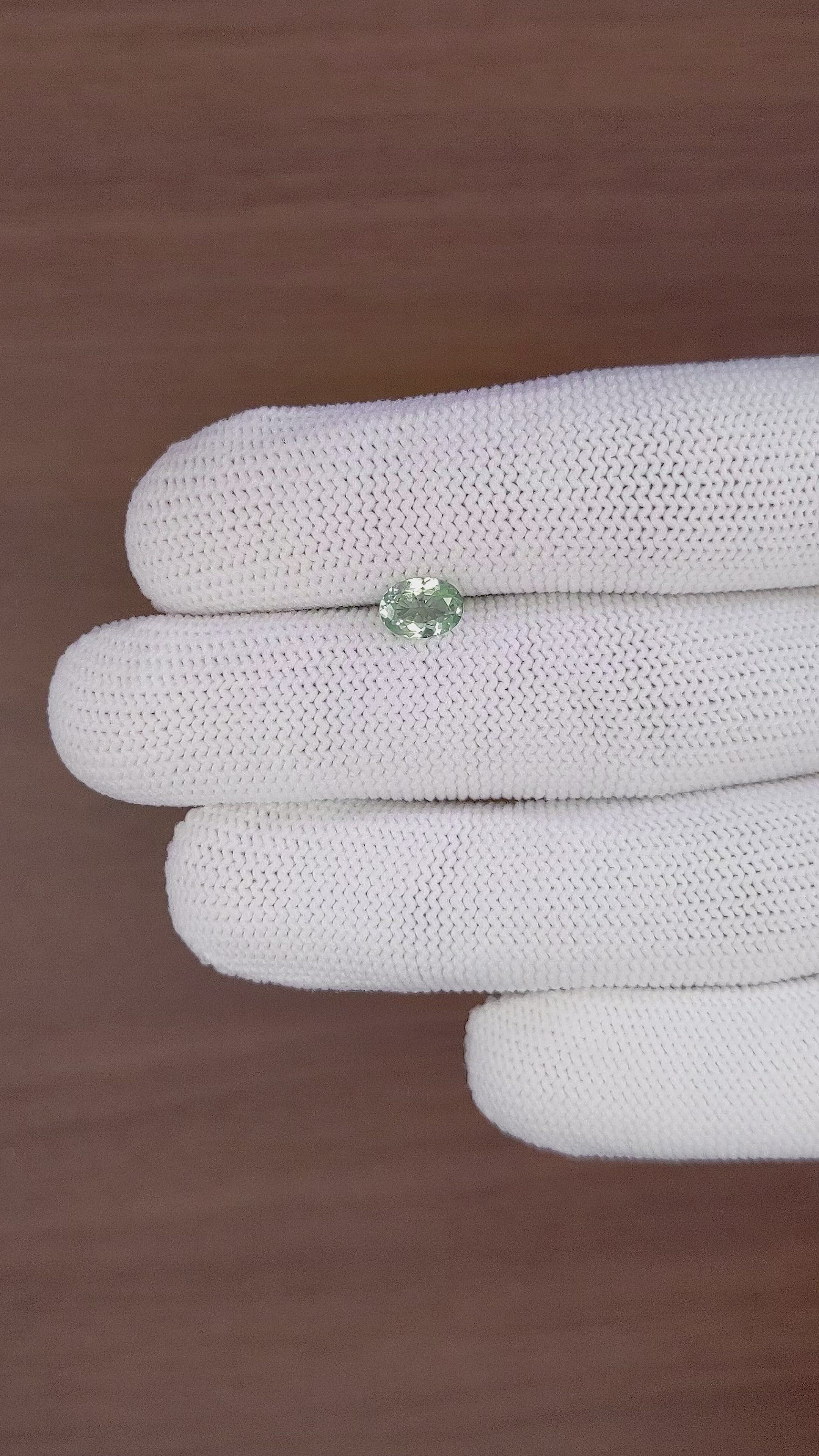 0.80 Ct. Green Sapphire from Montana Size Video