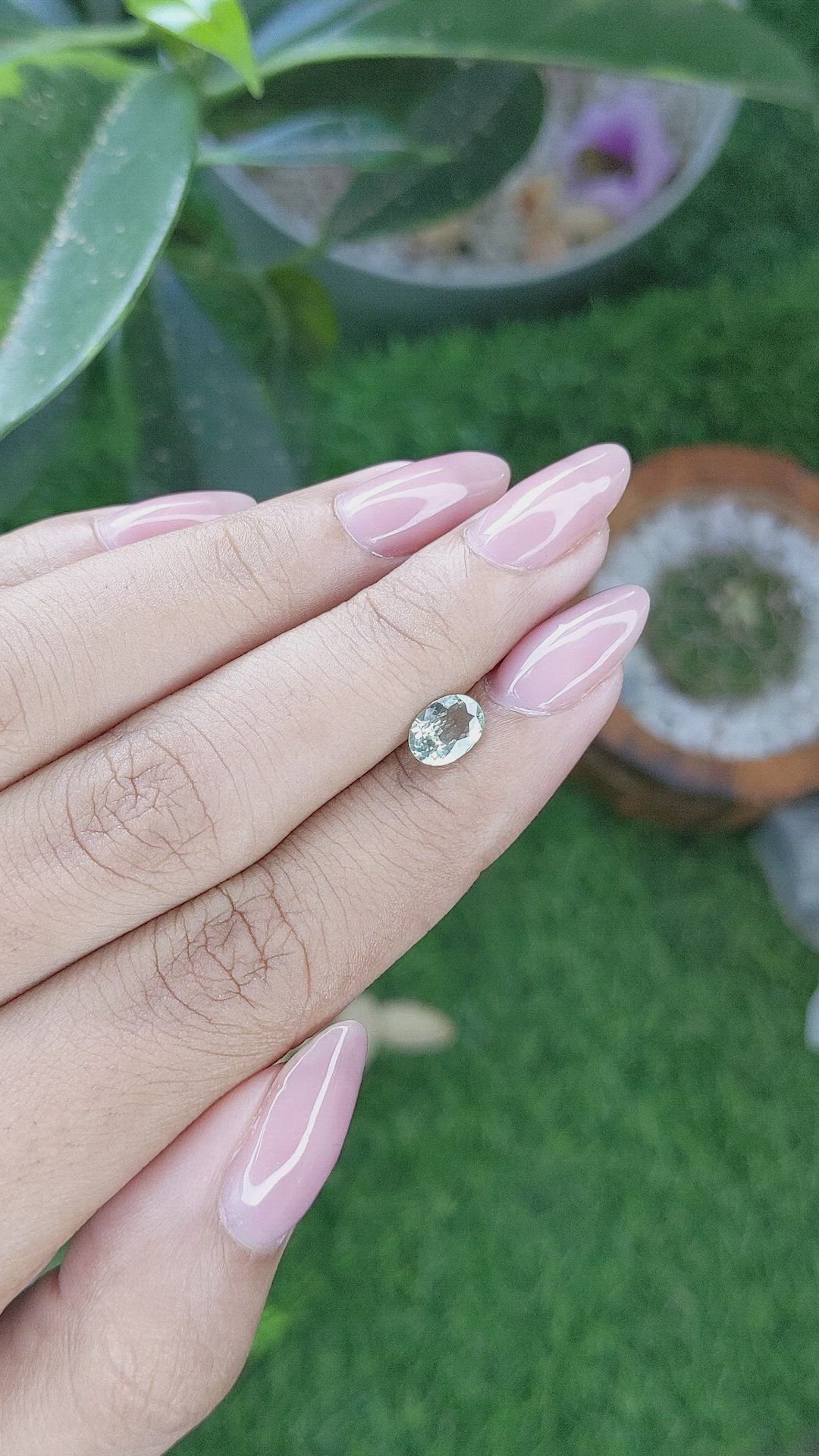 0.80 Ct. Green Sapphire from Montana Size Video