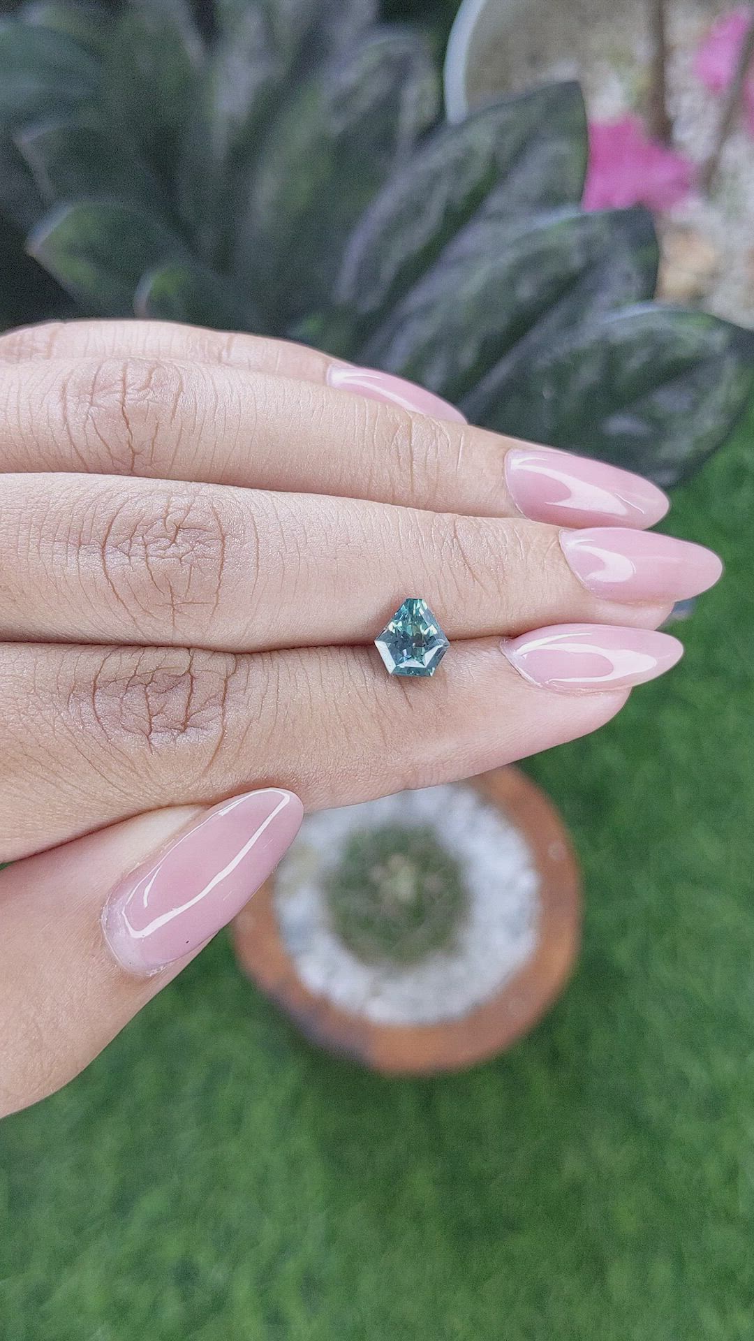 1.55 Ct. Bluish Green Sapphire from Montana Size Video