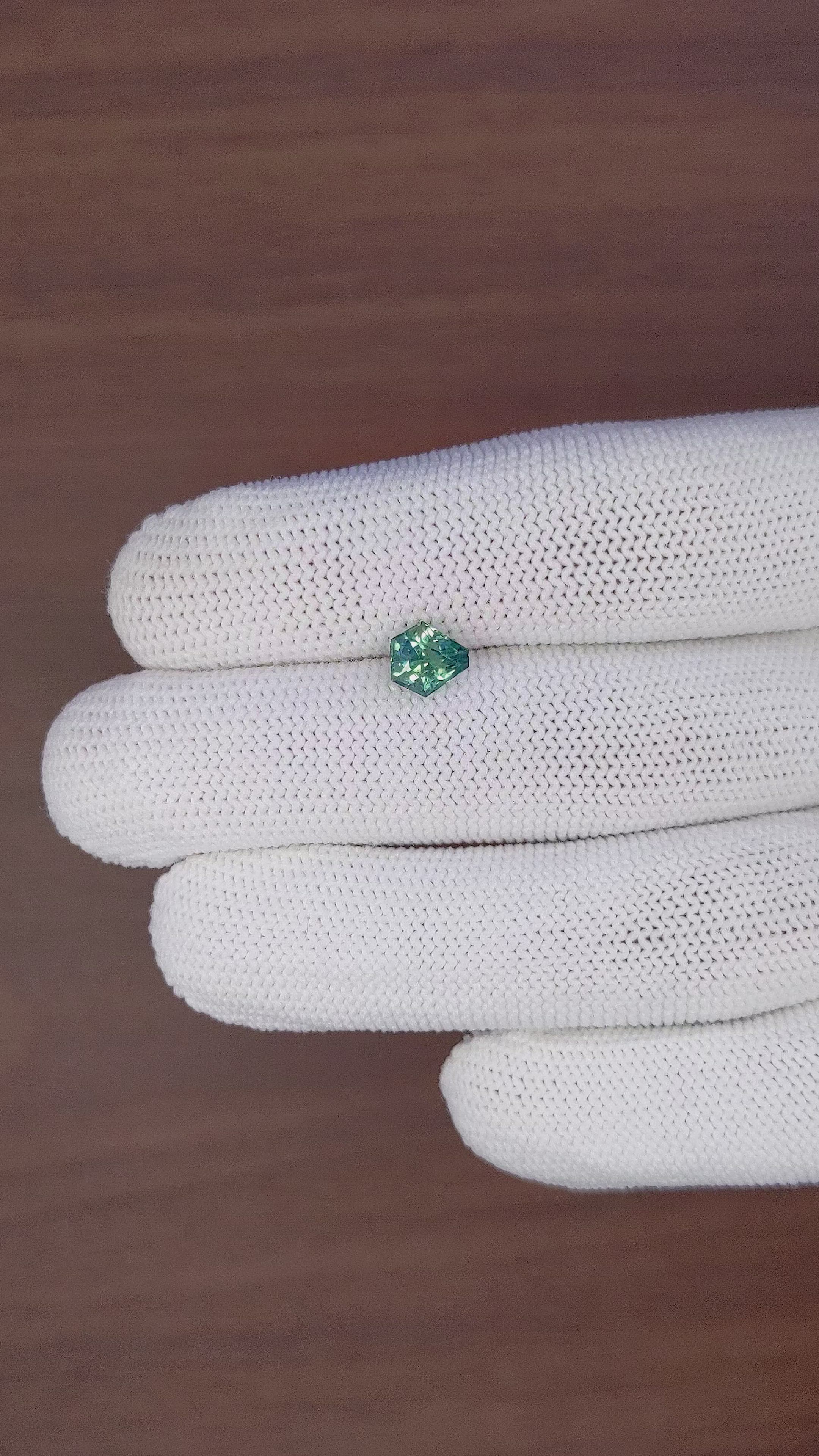 1.55 Ct. Bluish Green Sapphire from Montana Size Video