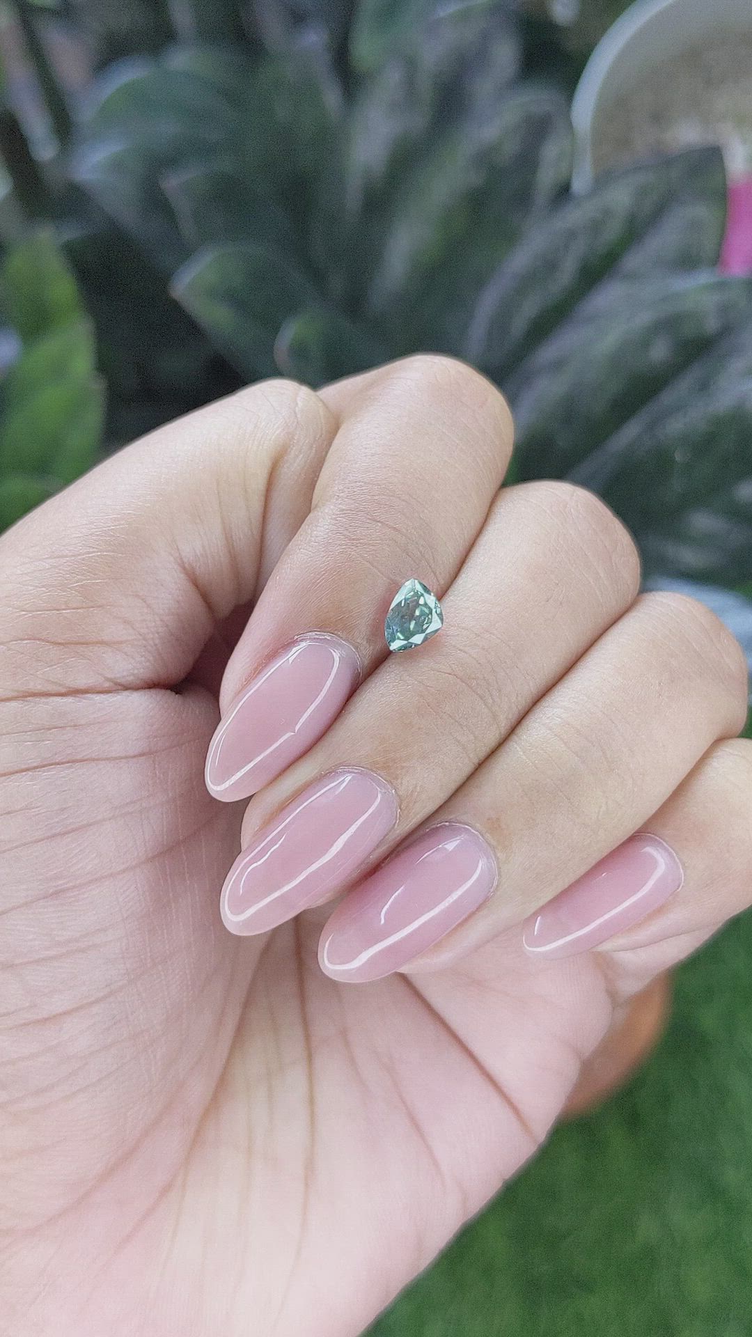 0.87 Ct. Bluish Green Sapphire from Montana Size Video