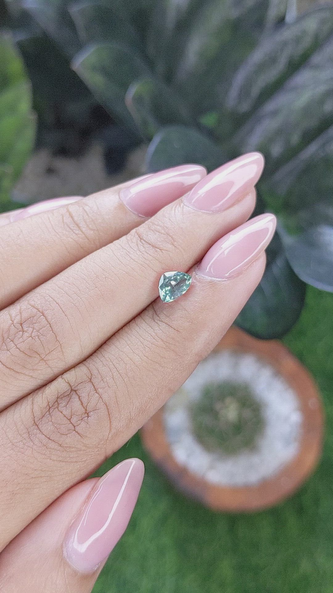 0.87 Ct. Bluish Green Sapphire from Montana Size Video