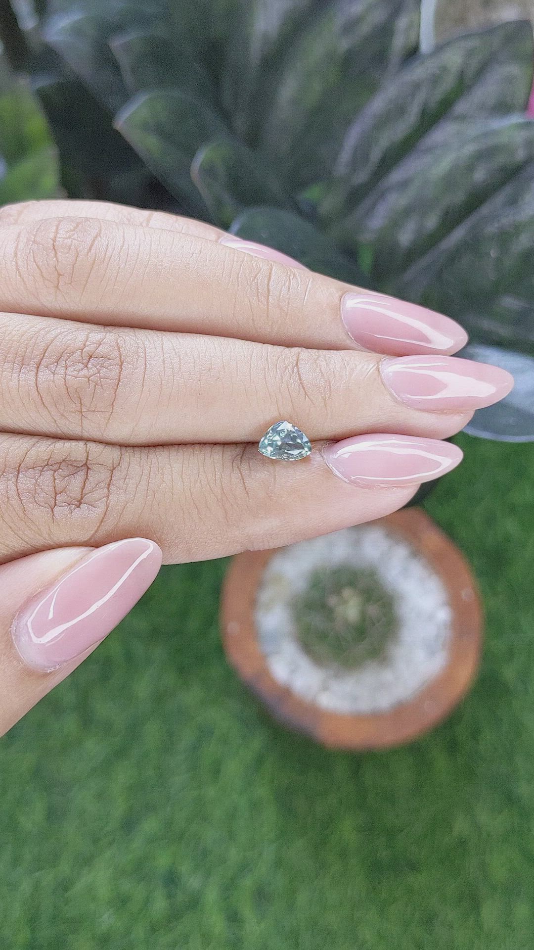 0.87 Ct. Bluish Green Sapphire from Montana Size Video