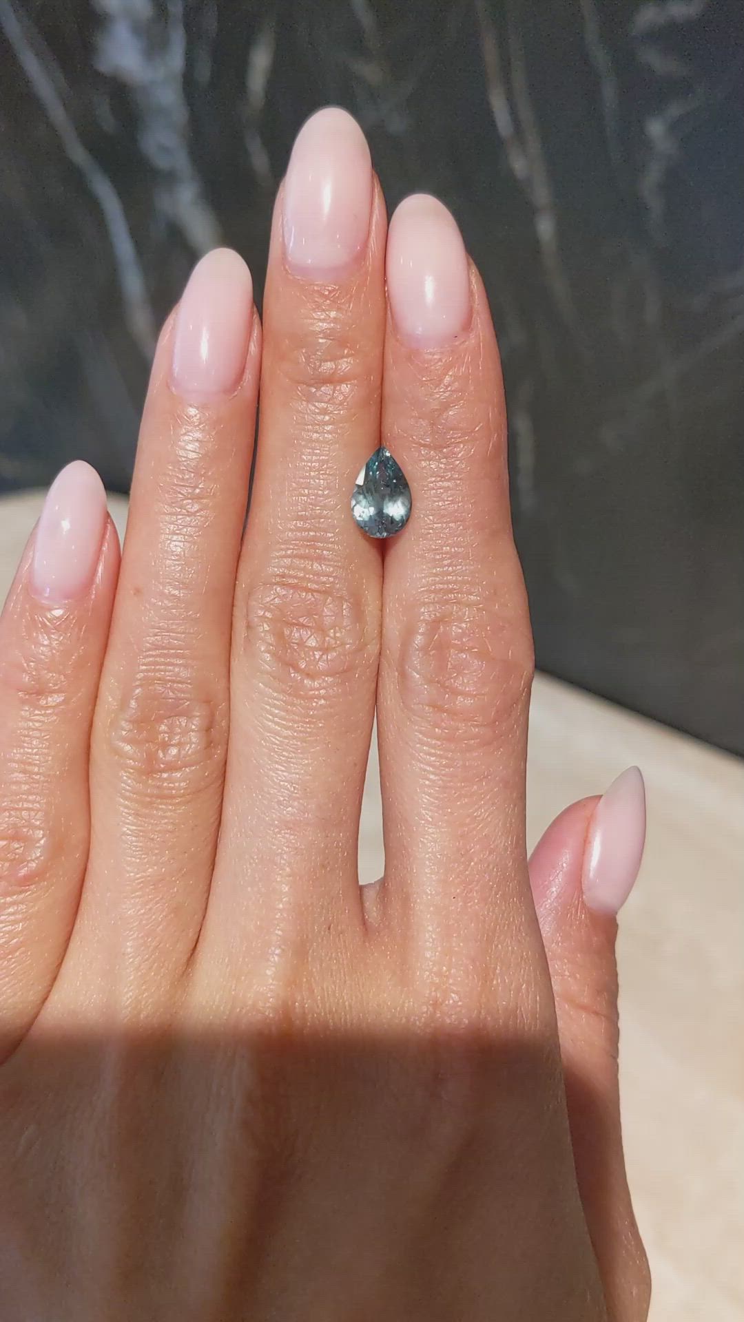 1.92 Ct. Bluish Green Sapphire from Montana Size Video