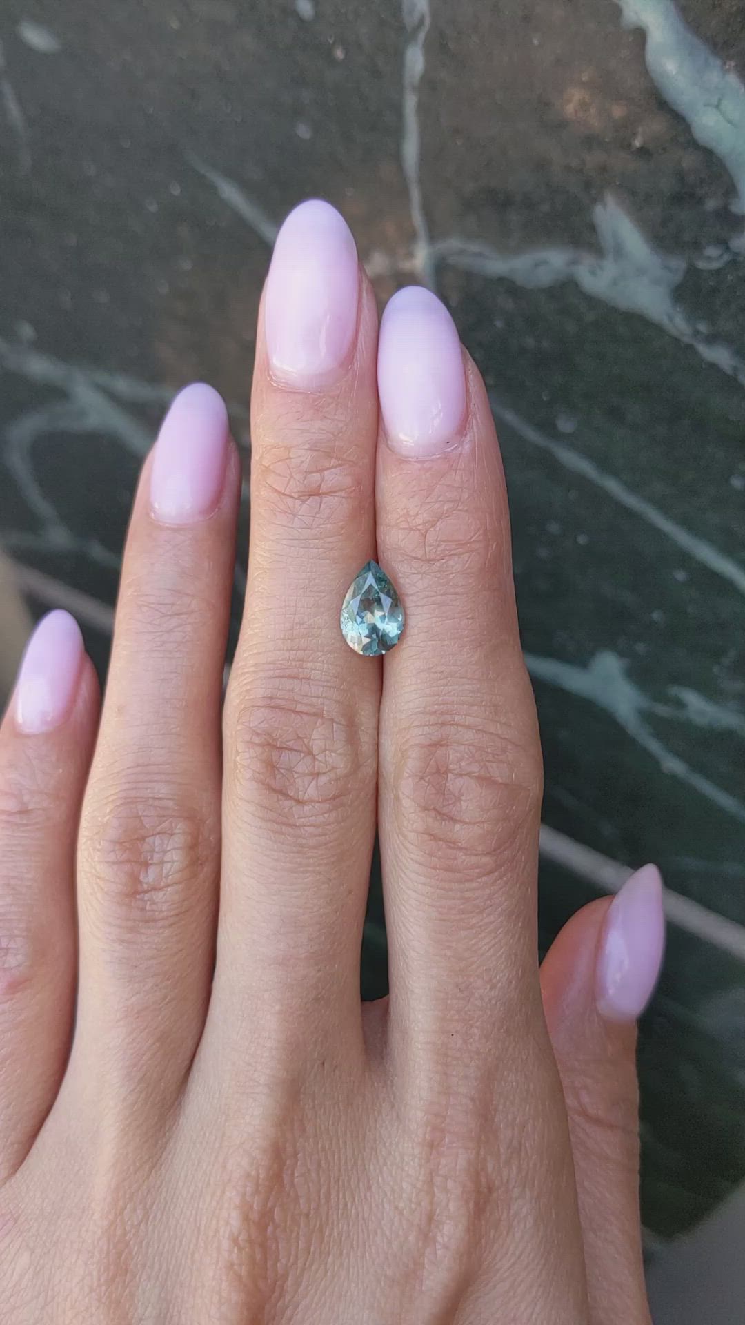1.92 Ct. Bluish Green Sapphire from Montana Size Video