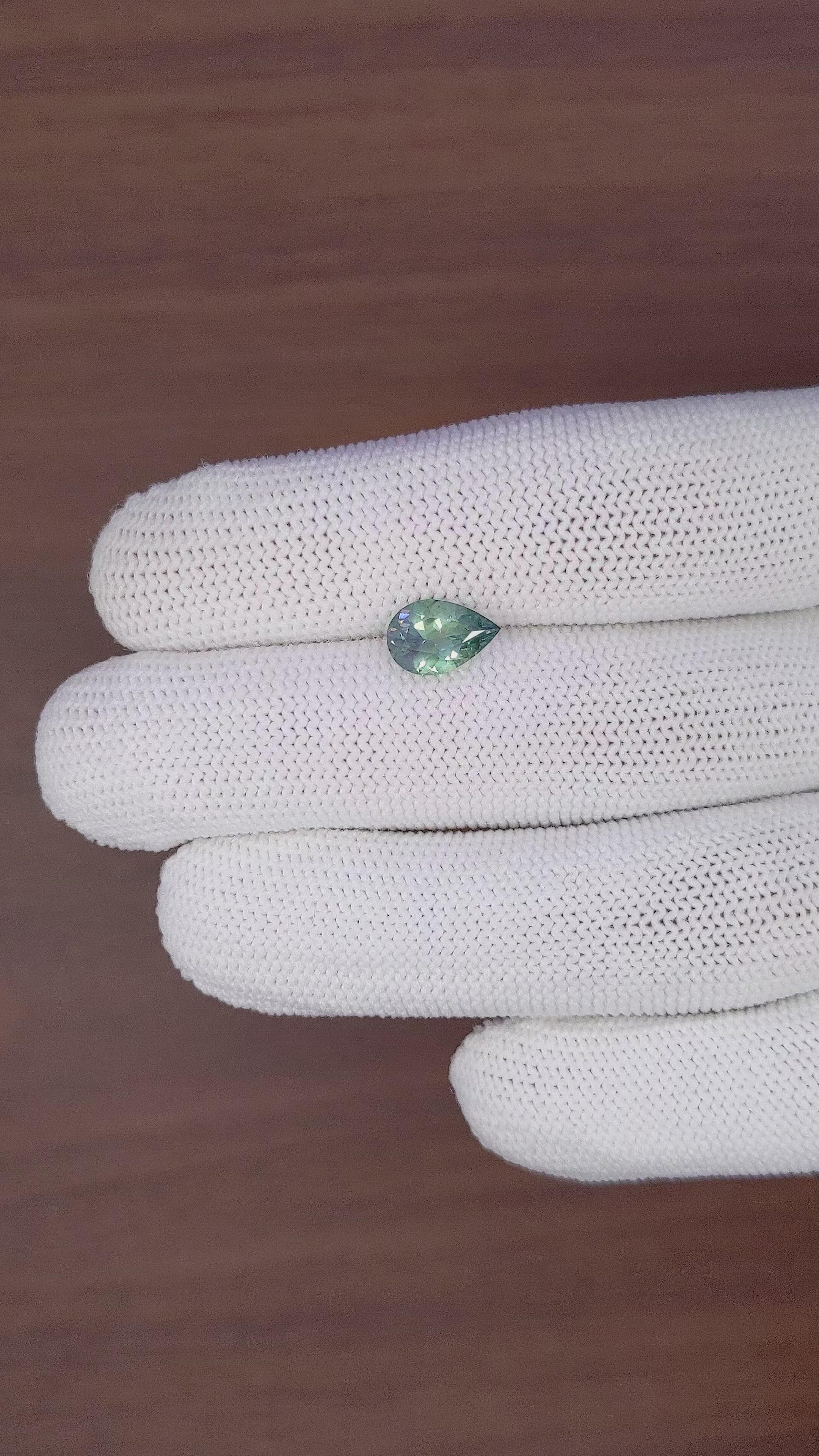 1.92 Ct. Bluish Green Sapphire from Montana Size Video