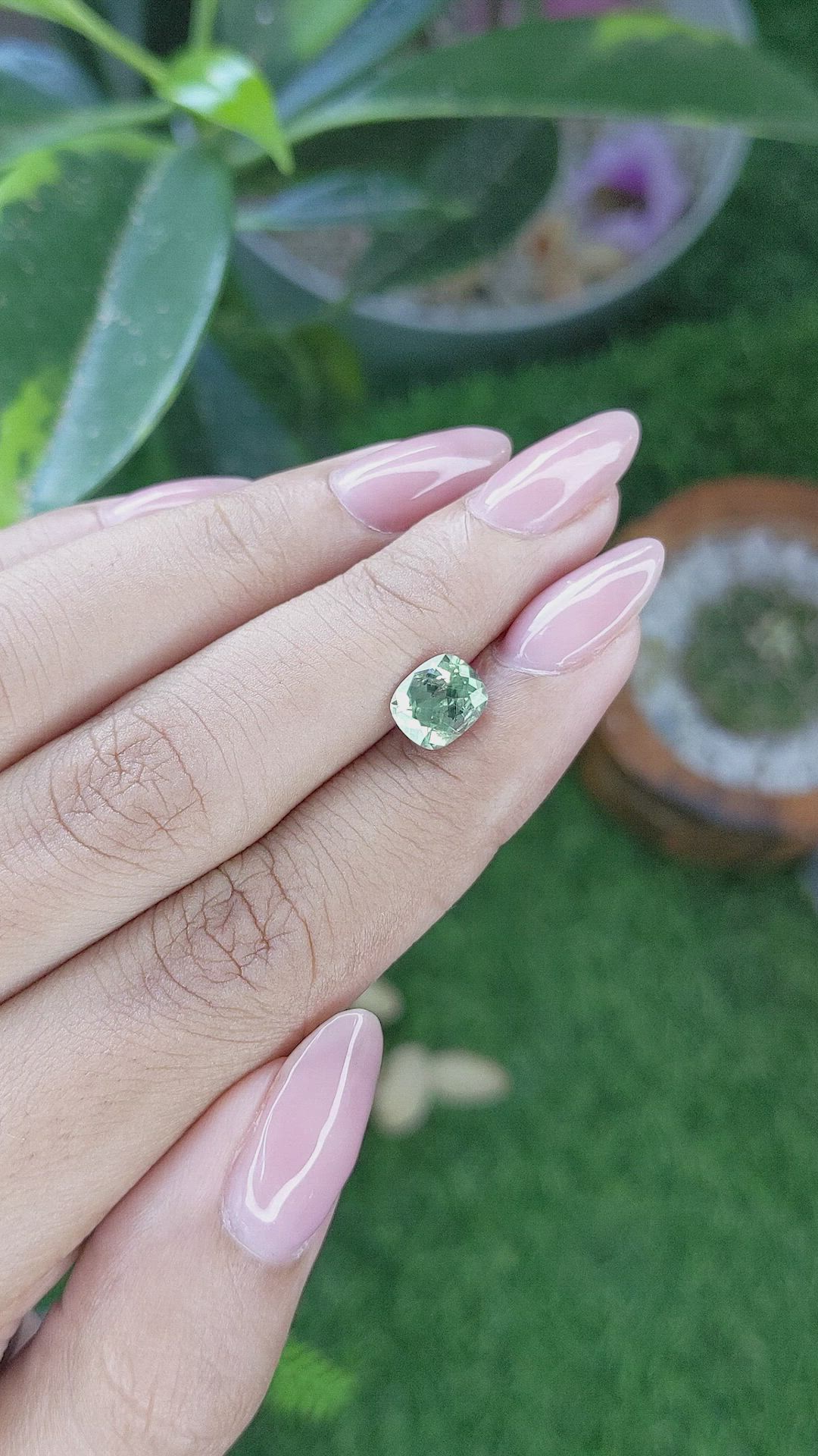 1.85 Ct. Green Sapphire from Montana Size Video