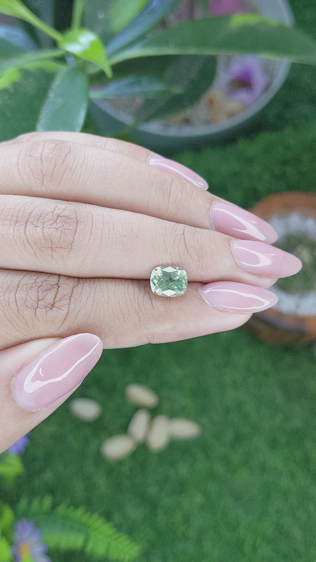 1.85 Ct. Green Sapphire from Montana Size Video