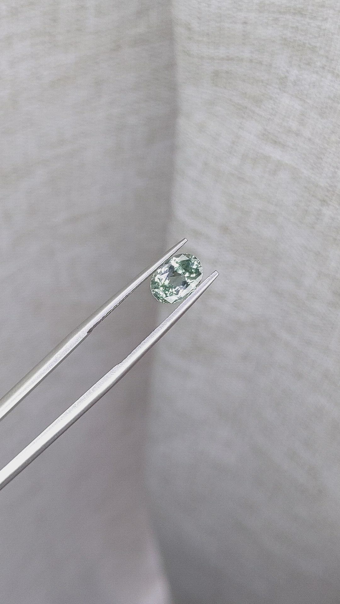 1.16 Ct. Bluish Green Sapphire from Montana Size Video