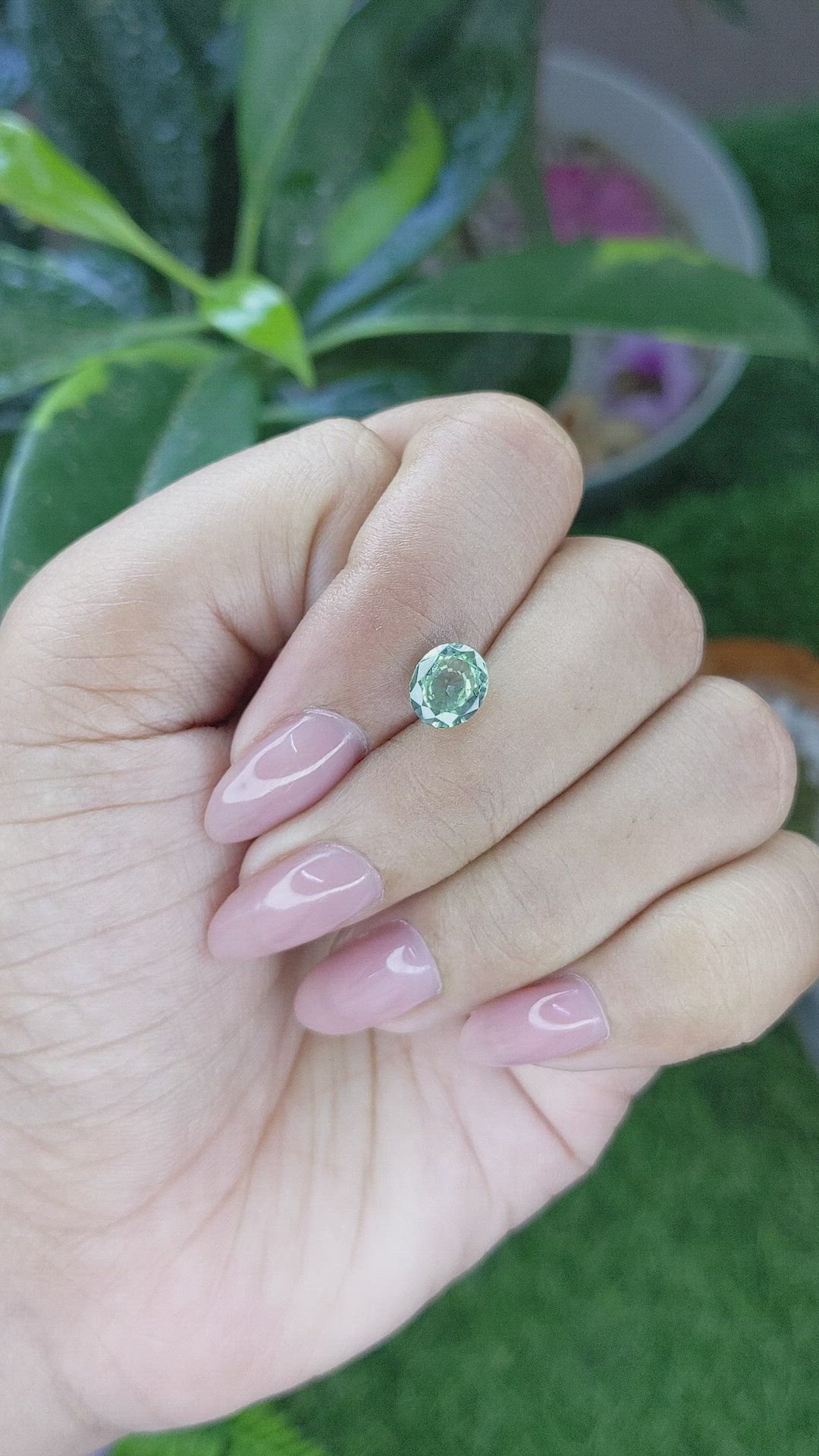 1.65 Ct. Green Sapphire from Montana Size Video