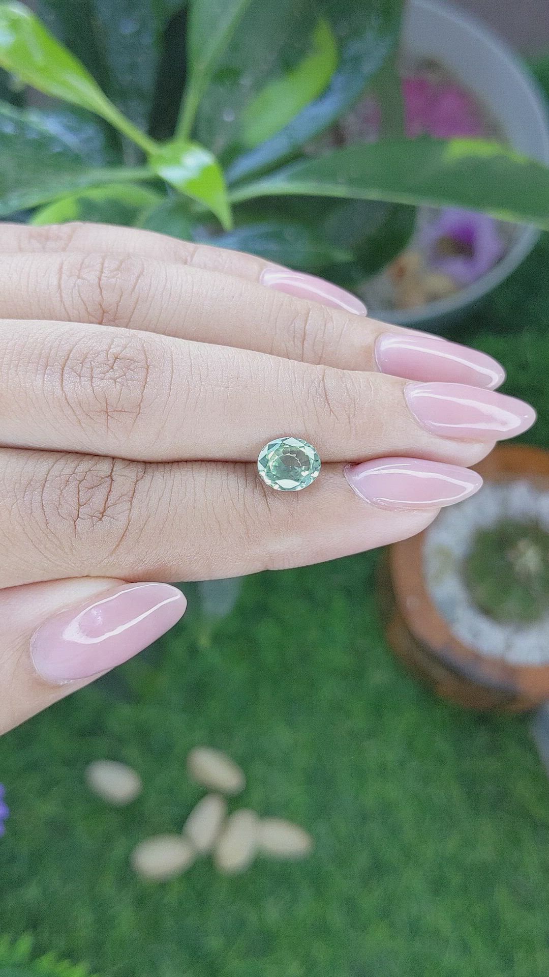 1.65 Ct. Green Sapphire from Montana Size Video