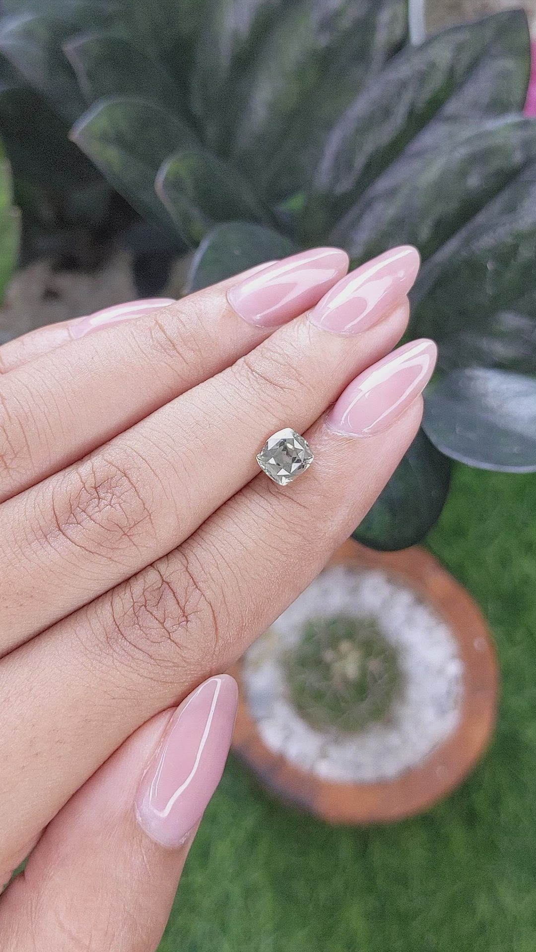 1.59 Ct. Yellowish Green Sapphire from Montana Size Video