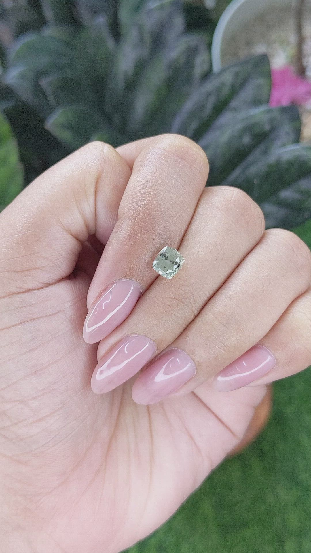1.59 Ct. Yellowish Green Sapphire from Montana Size Video