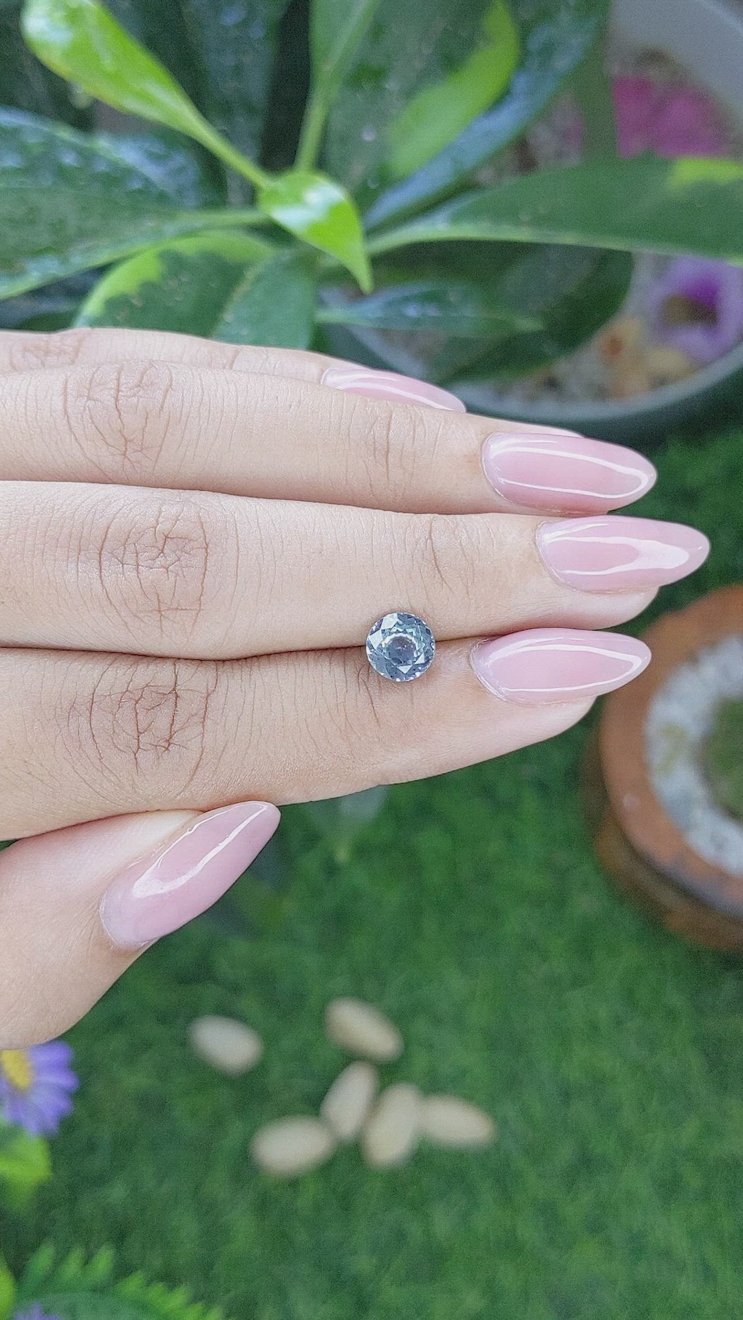 1.41 Ct. Greenish Blue Sapphire from Montana Size Video