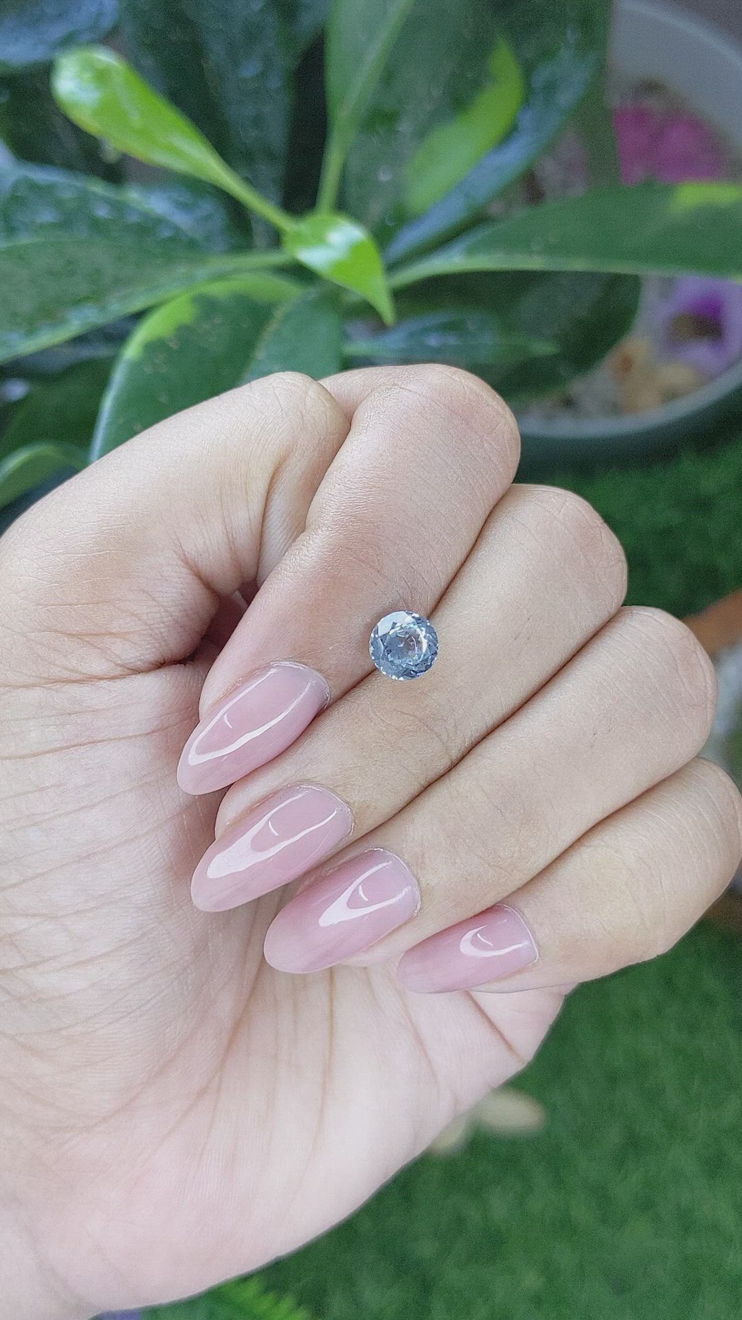 1.41 Ct. Greenish Blue Sapphire from Montana Size Video