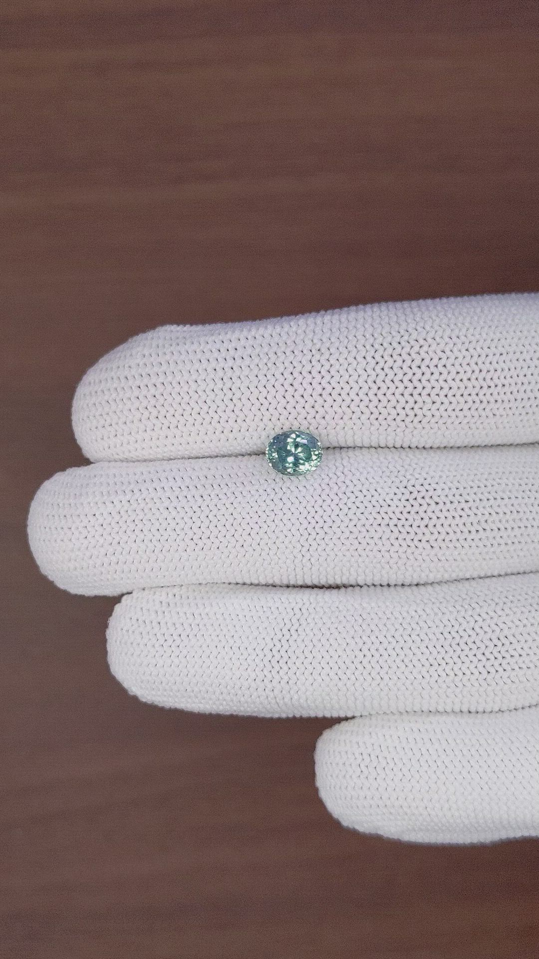 1.57 Ct. Bluish Green Sapphire from Montana Size Video