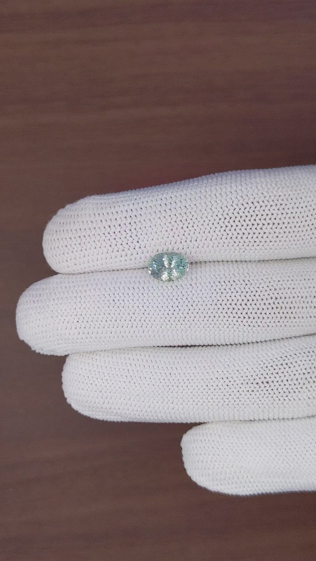 1.77 Ct. Bluish Green Sapphire from Montana Size Video