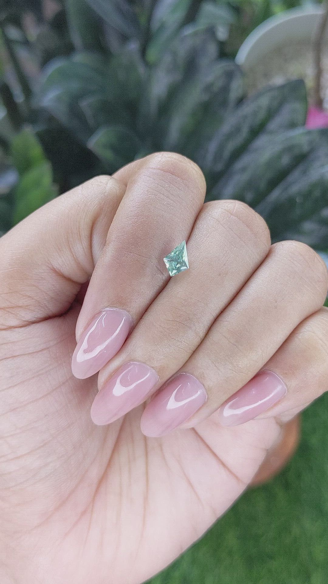 0.80 Ct. Bluish Green Sapphire from Montana Size Video