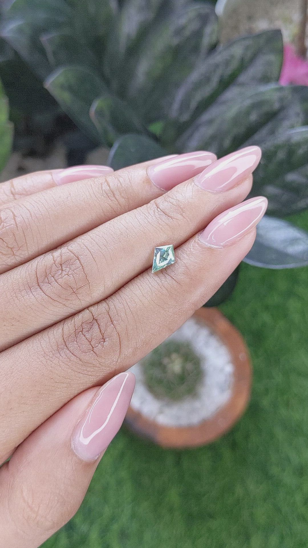 0.80 Ct. Bluish Green Sapphire from Montana Size Video