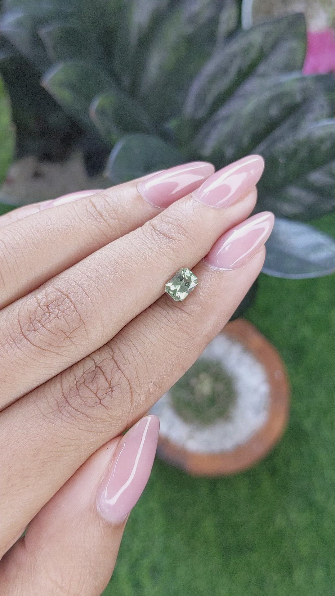 0.93 Ct. Green Sapphire from Montana Size Video